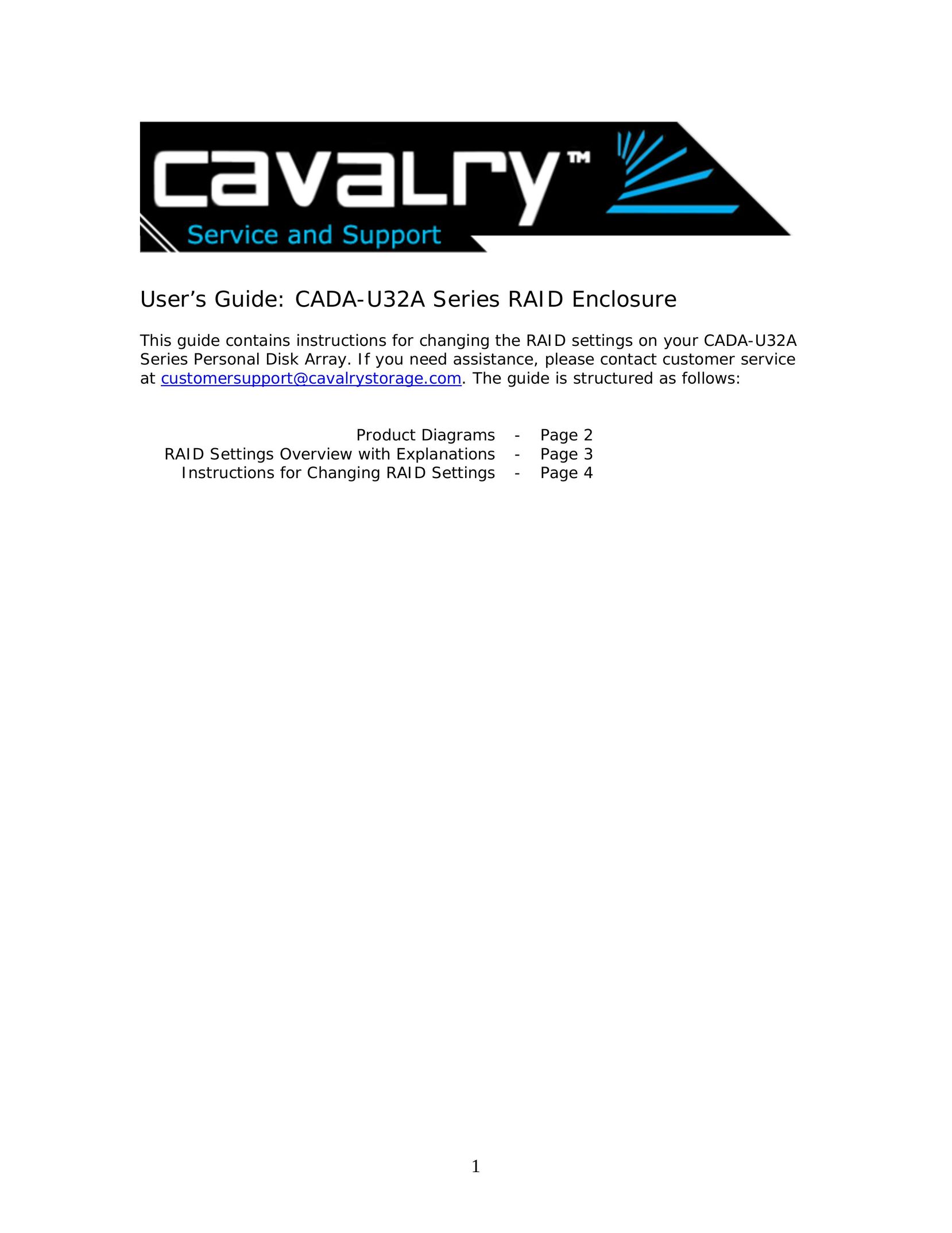 Cavalry Storage CADA-U32A Computer Hardware User Manual