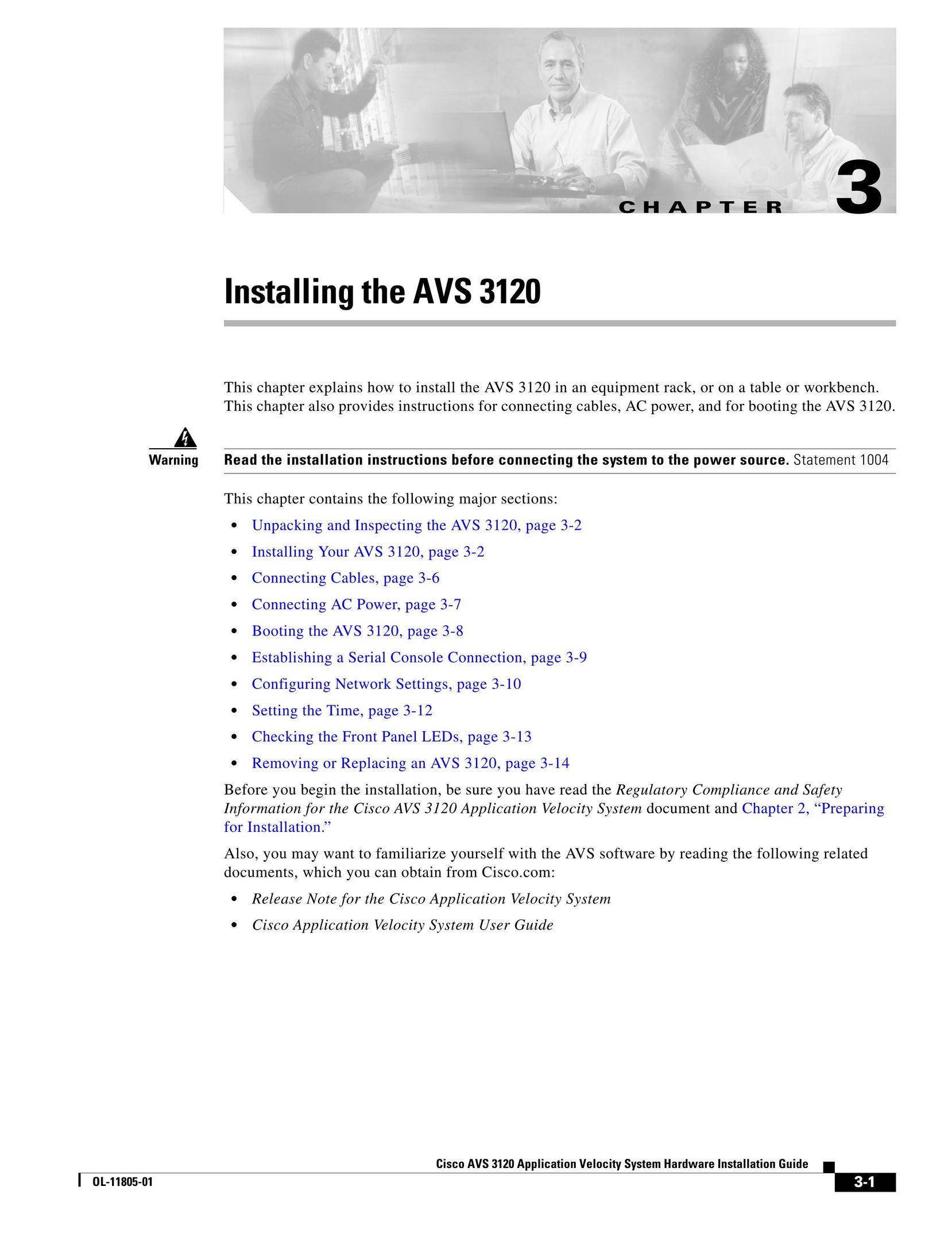 Cisco Systems AVS 3120 Computer Hardware User Manual