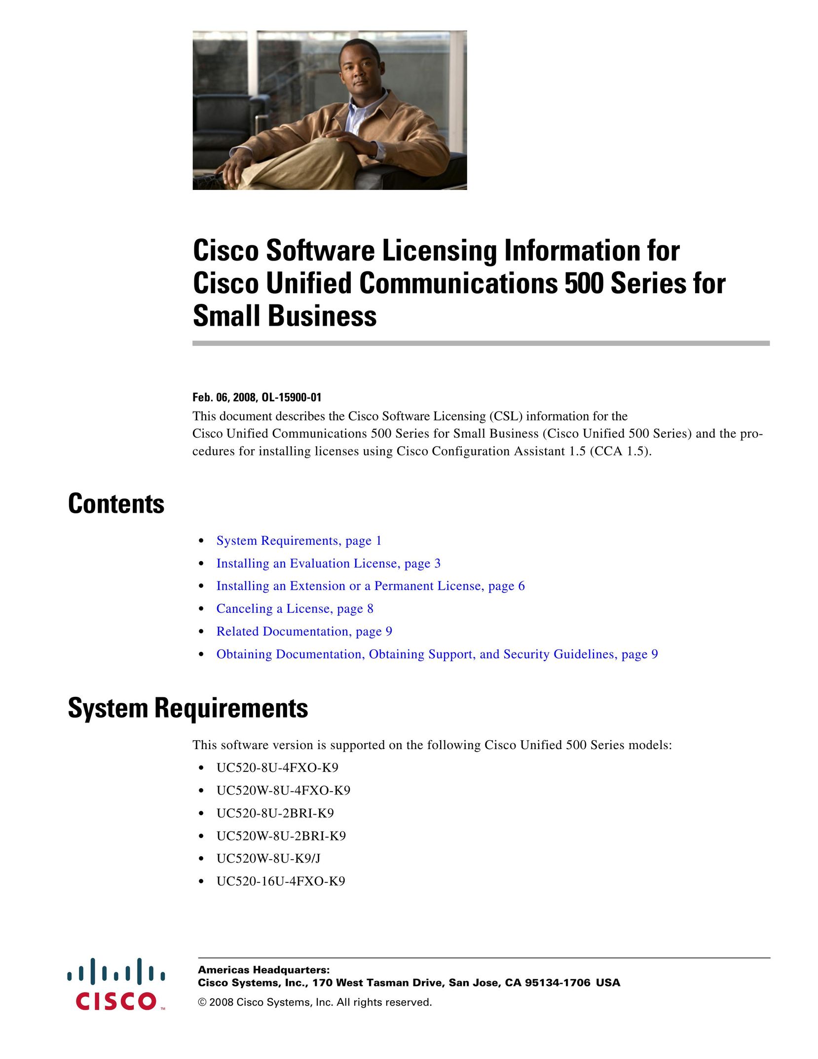 Cisco Systems UC52016U4FXOK9 Computer Hardware User Manual