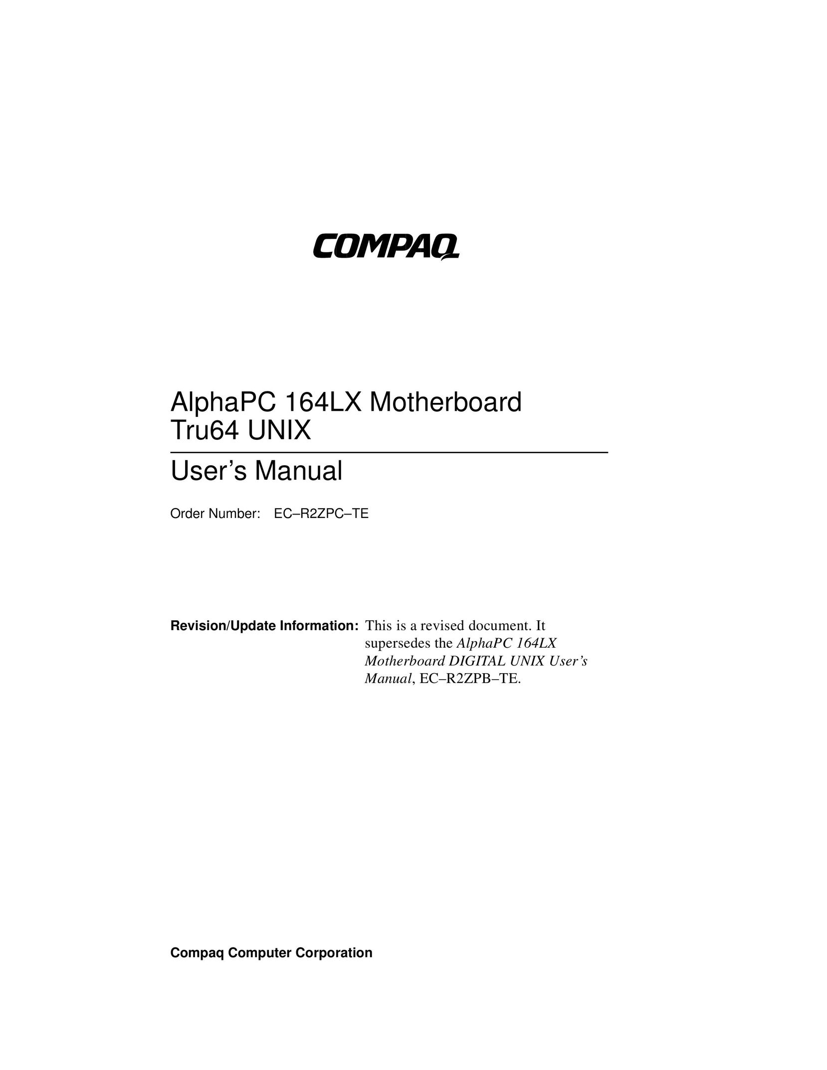 Compaq 164LX Computer Hardware User Manual
