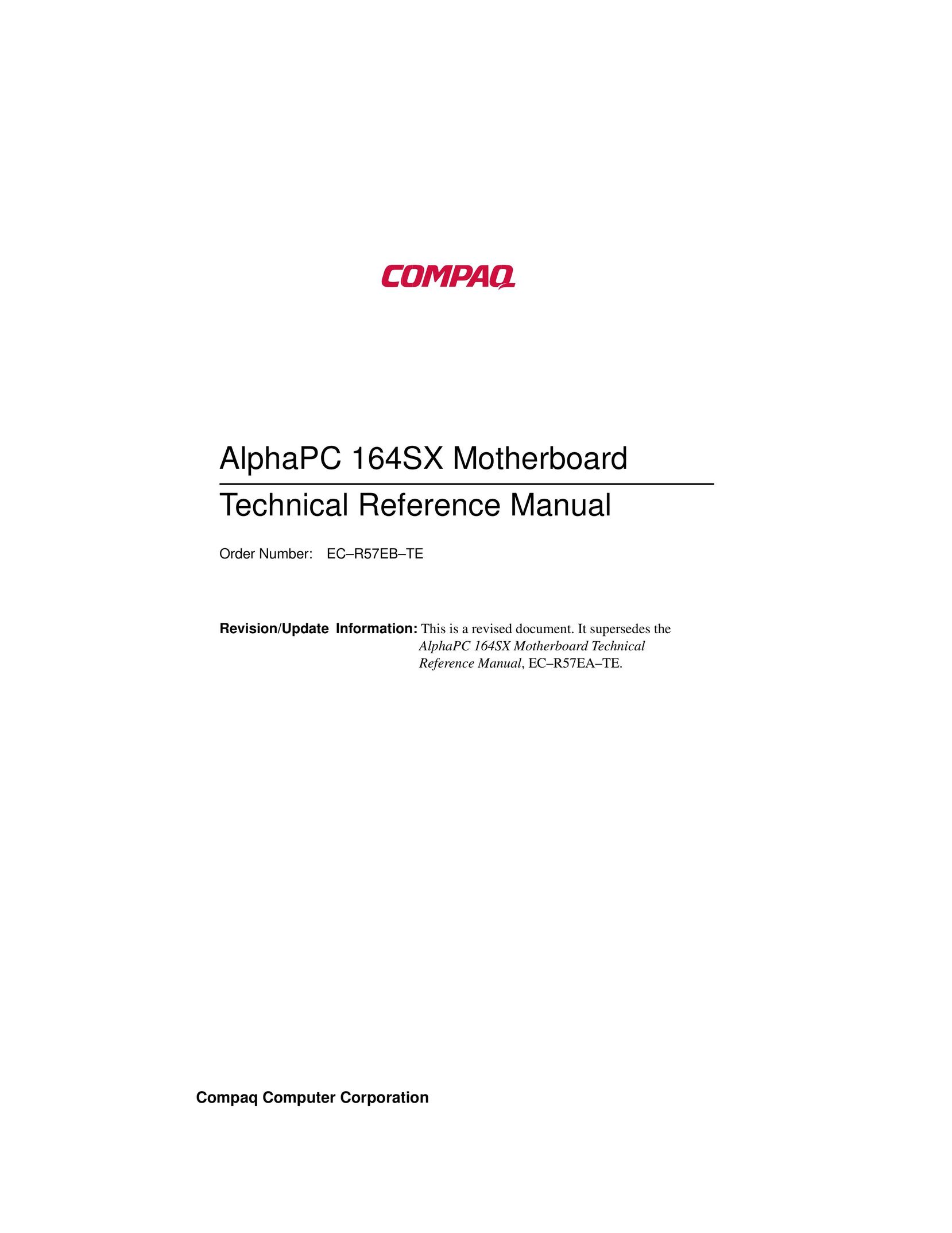 Compaq 164SX Computer Hardware User Manual