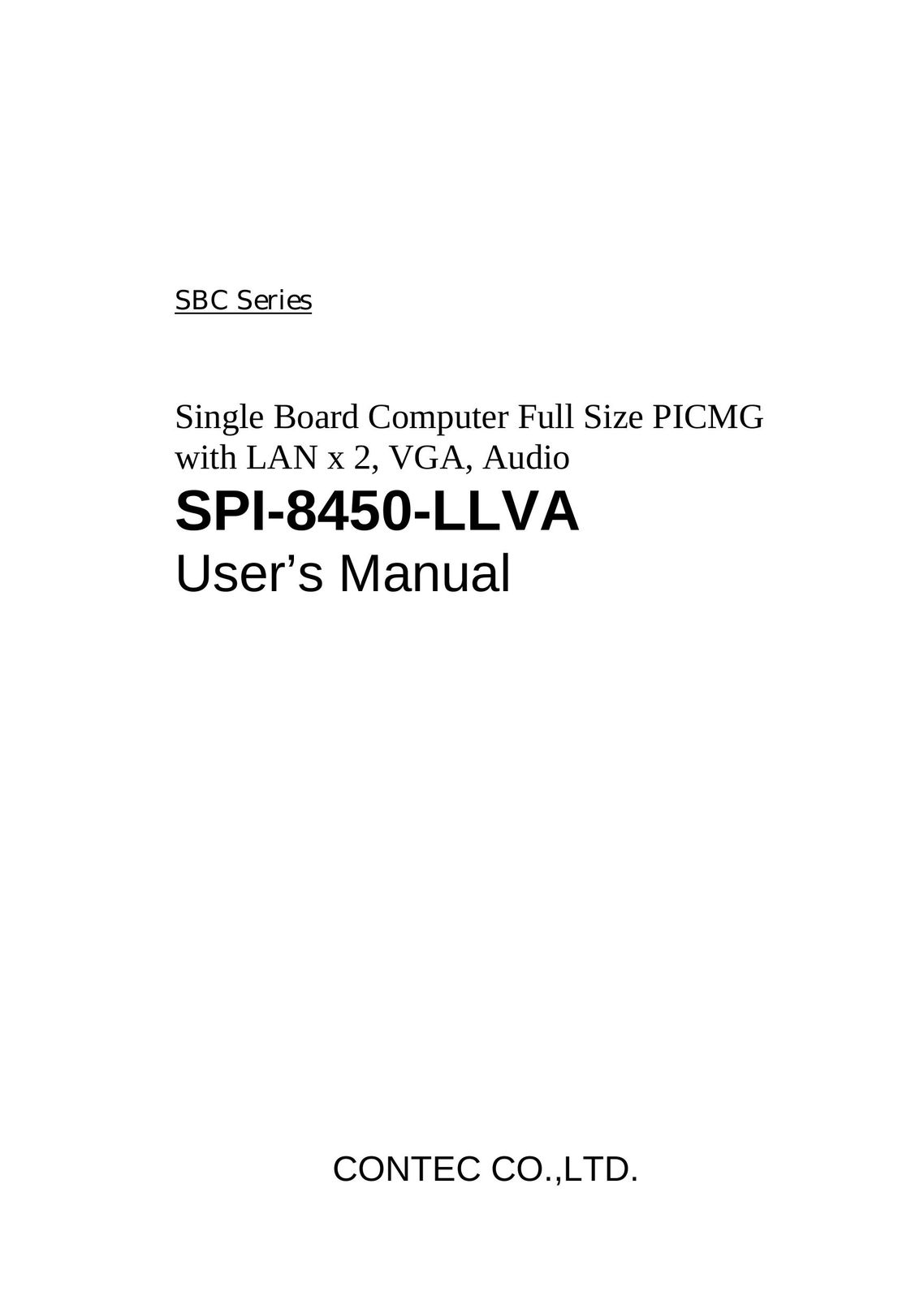 Contec SPI-8450-LLVA Computer Hardware User Manual