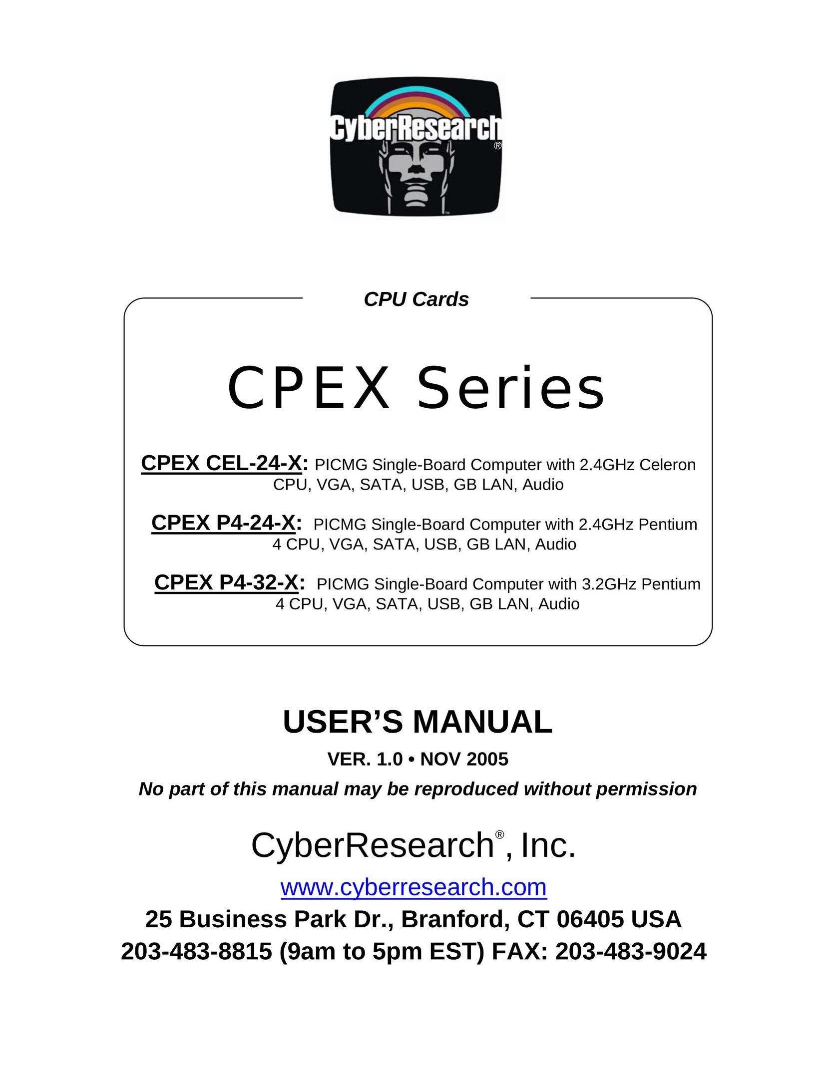 CyberResearch P4-24-X Computer Hardware User Manual