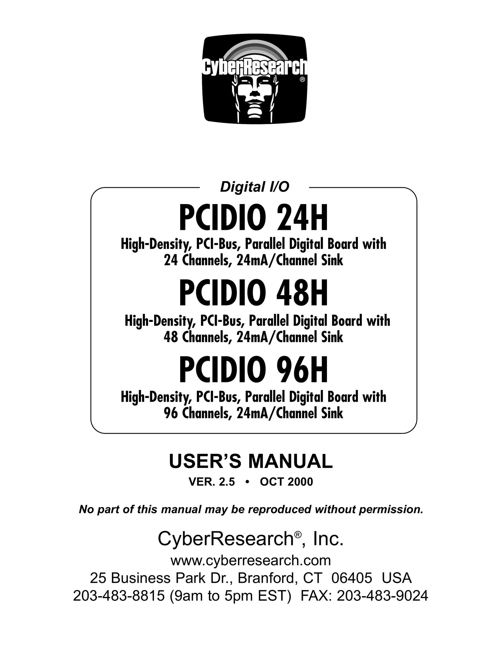 CyberResearch PCIDIO 24H Computer Hardware User Manual
