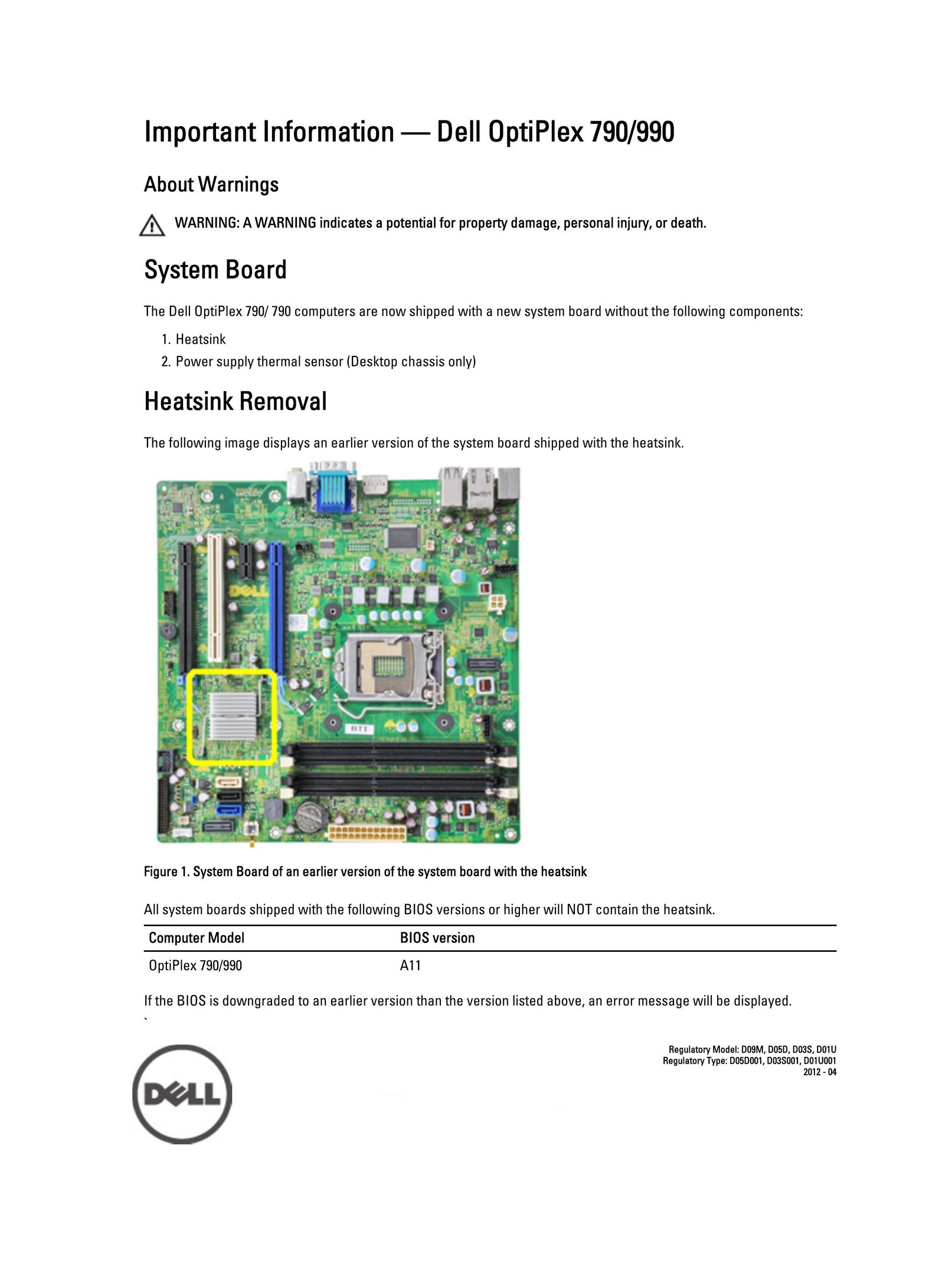 Dell 790/990 Computer Hardware User Manual