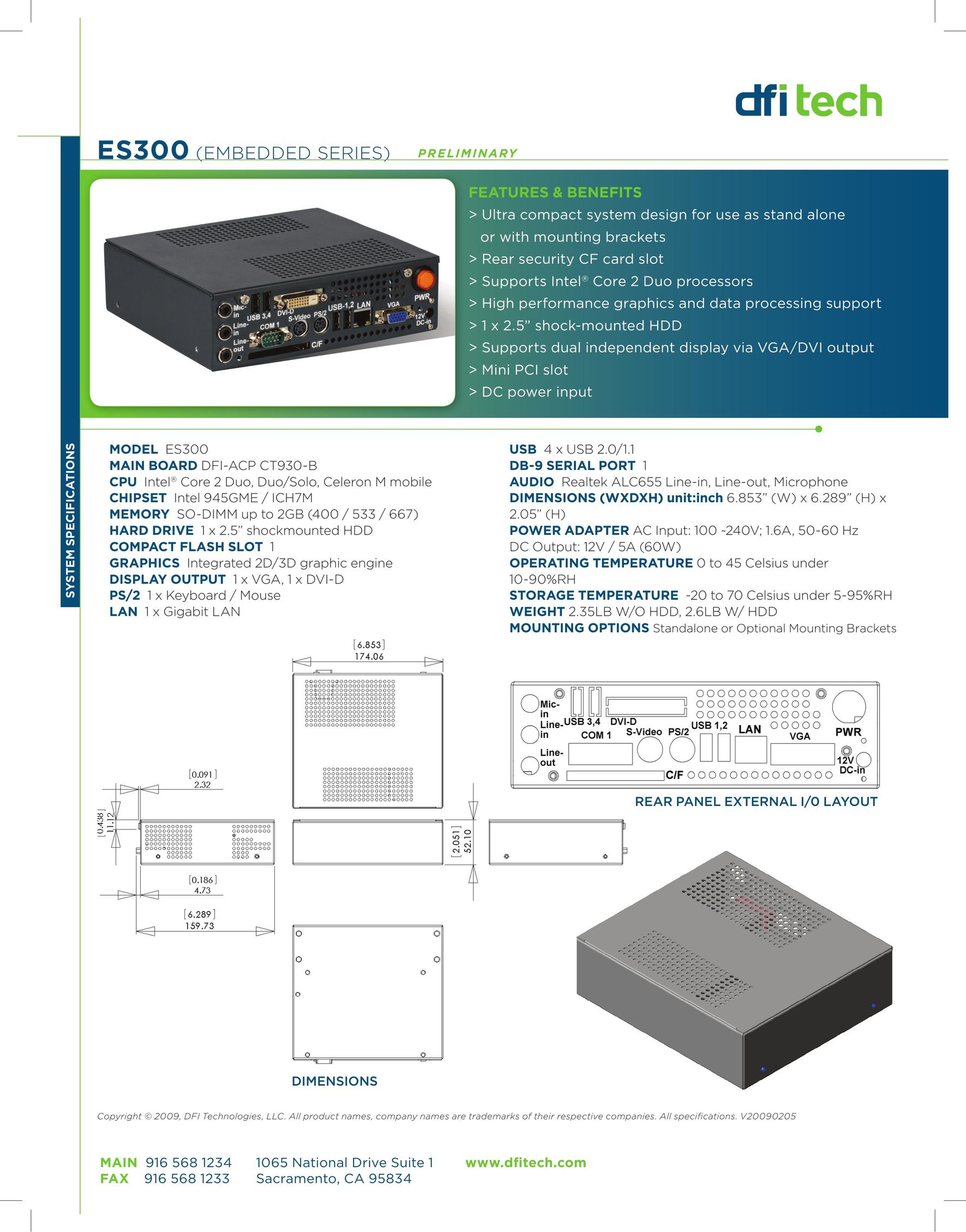 DFI ES300 Computer Hardware User Manual