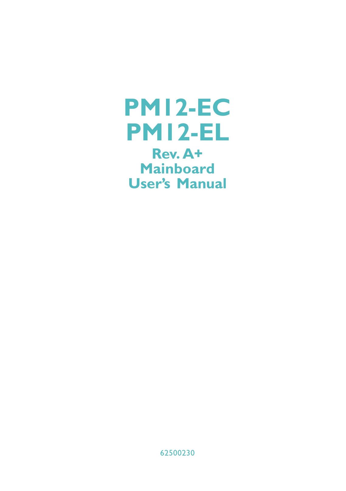 DFI PM12-EC Computer Hardware User Manual