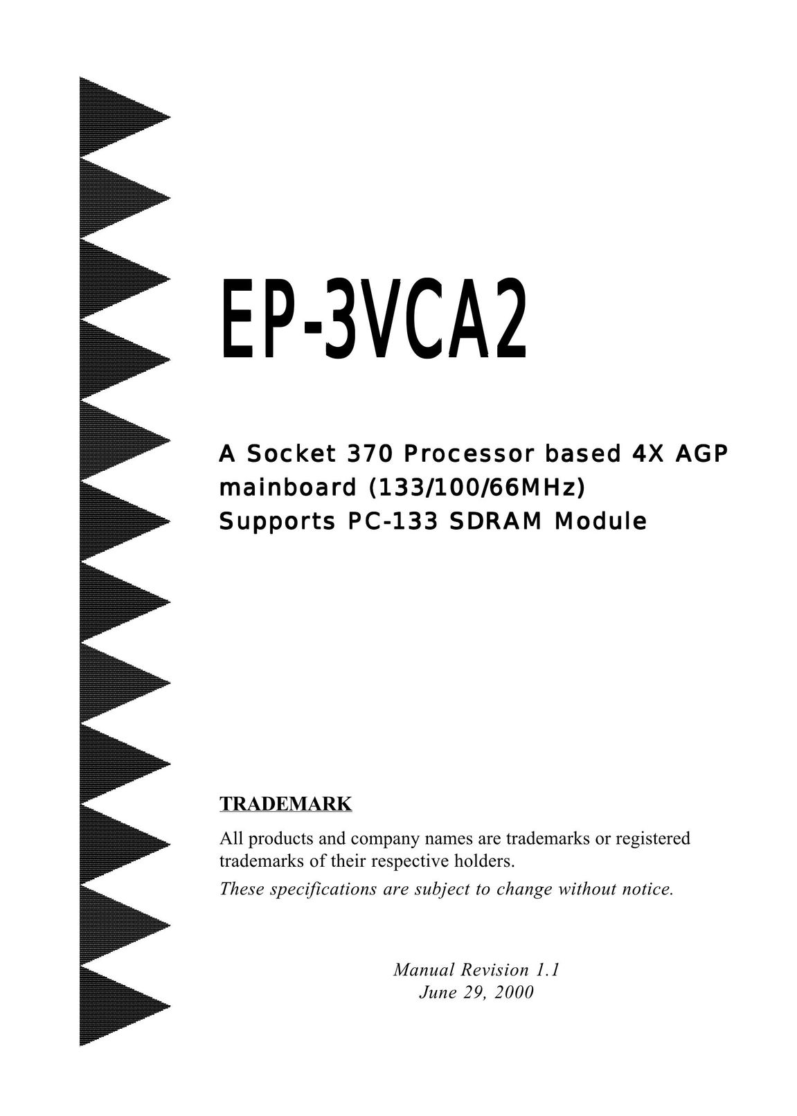 EPoX Computer EP-3VCA2 Computer Hardware User Manual