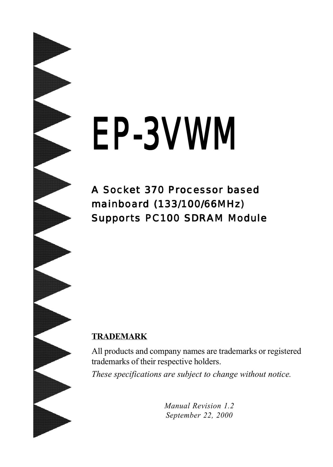 EPoX Computer EP-3VWM Computer Hardware User Manual