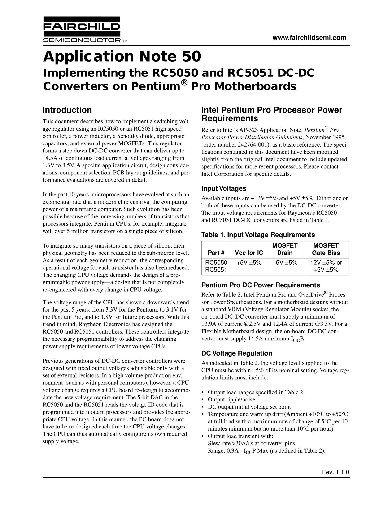 Fairchild RC5050 Computer Hardware User Manual