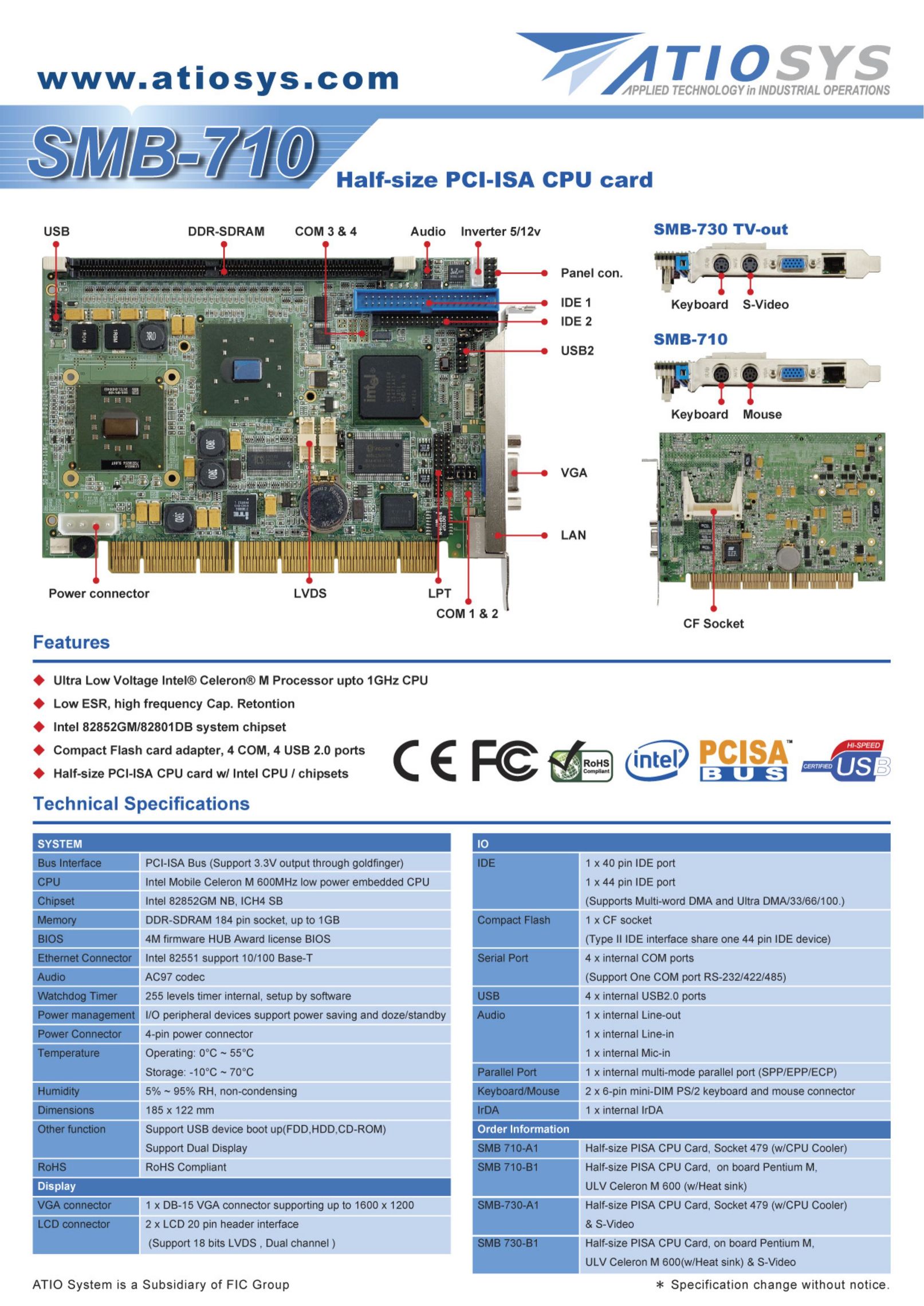 FIC SMB-710 Computer Hardware User Manual