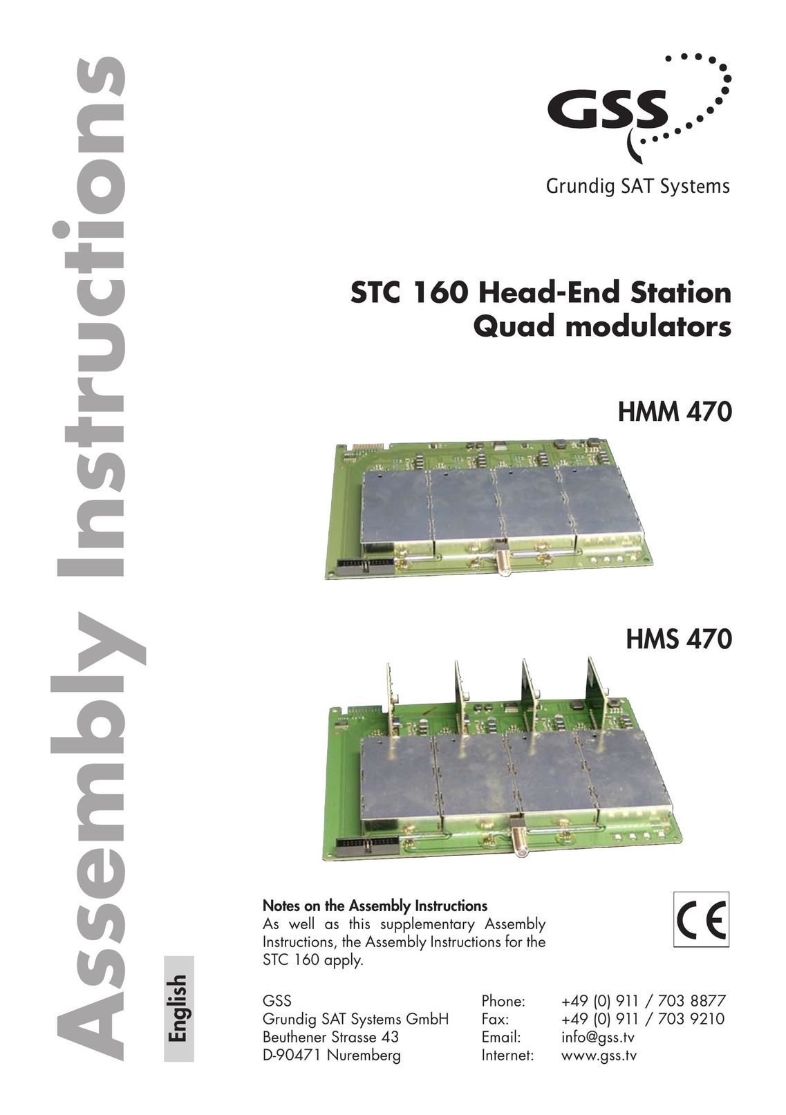 Grundig STC 160 Head-End Station Quad Modulators Computer Hardware User Manual