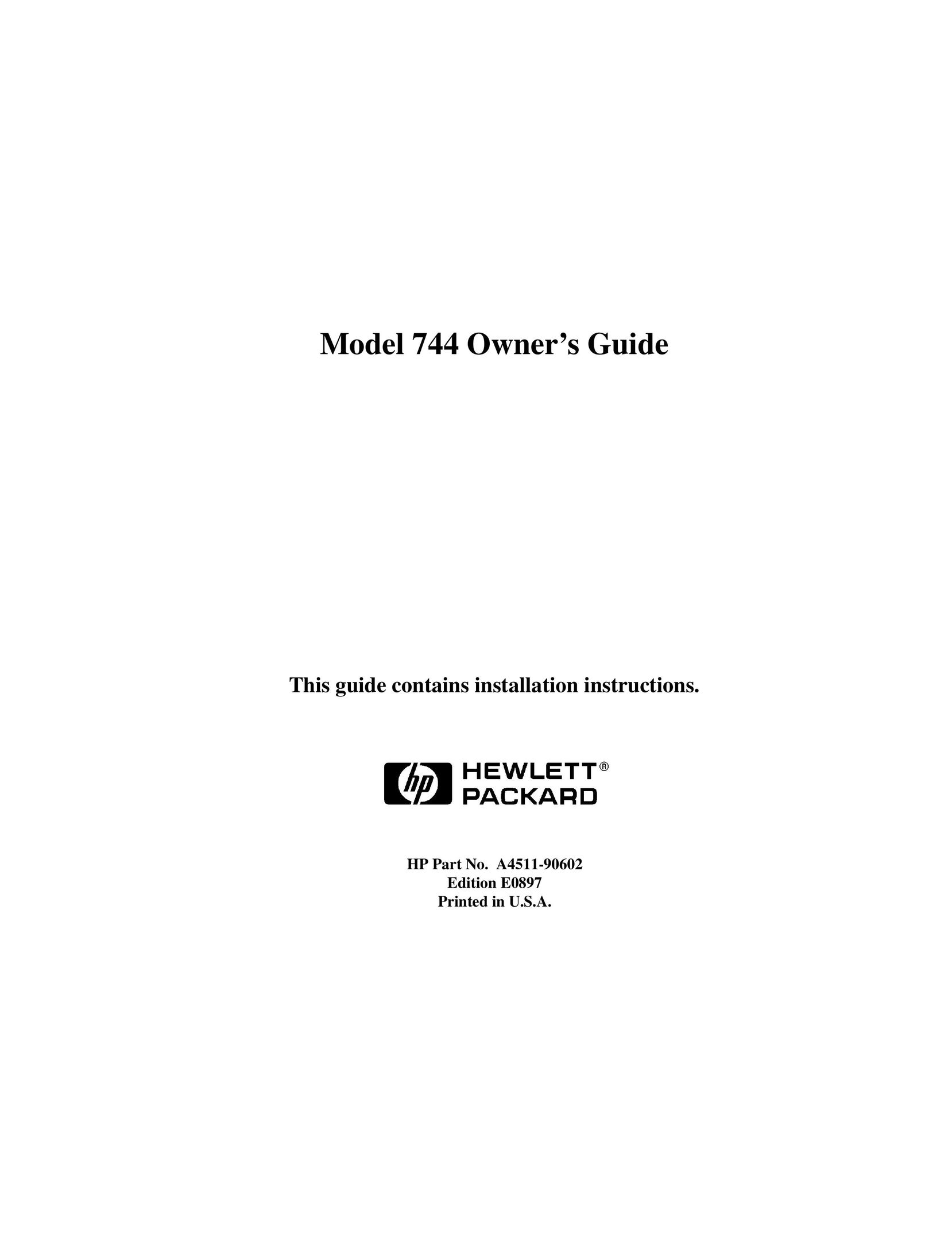 HP (Hewlett-Packard) 744 Computer Hardware User Manual