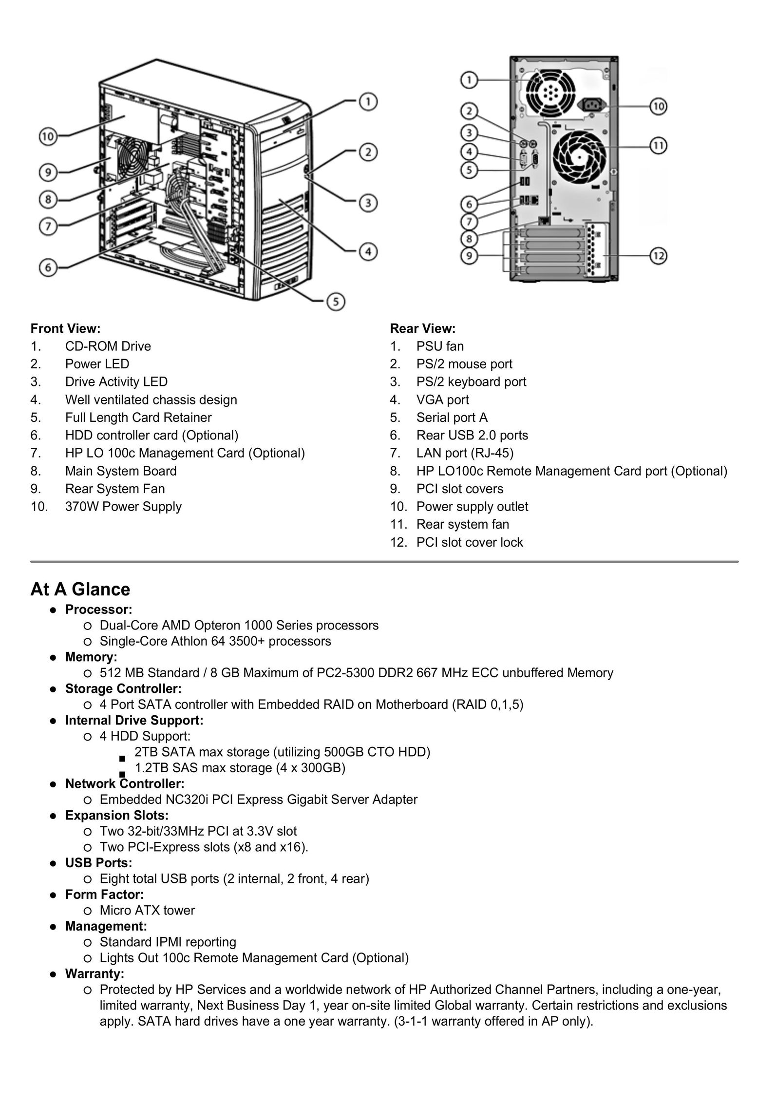 HP (Hewlett-Packard) Computer Parts Computer Hardware User Manual