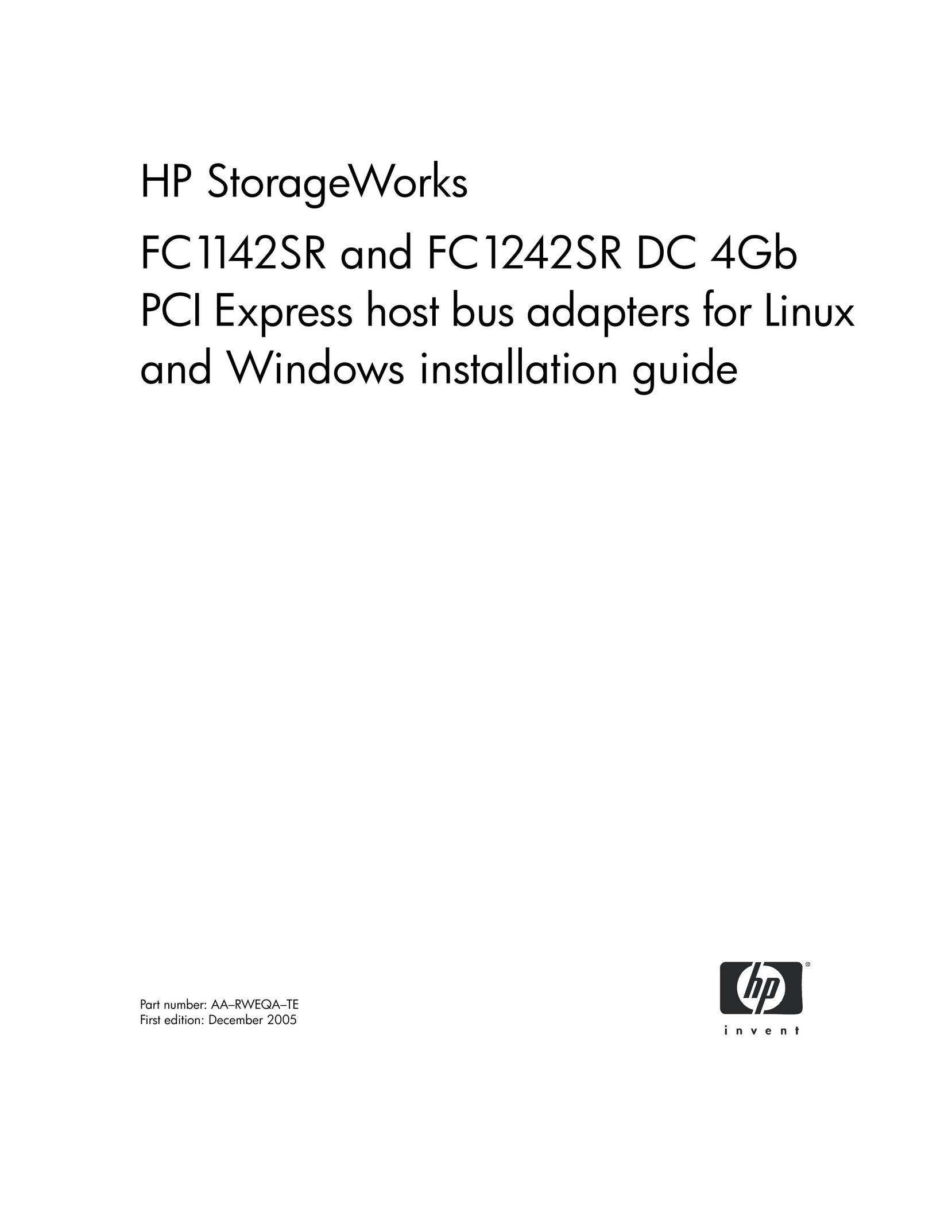 HP (Hewlett-Packard) FC1242SR Computer Hardware User Manual
