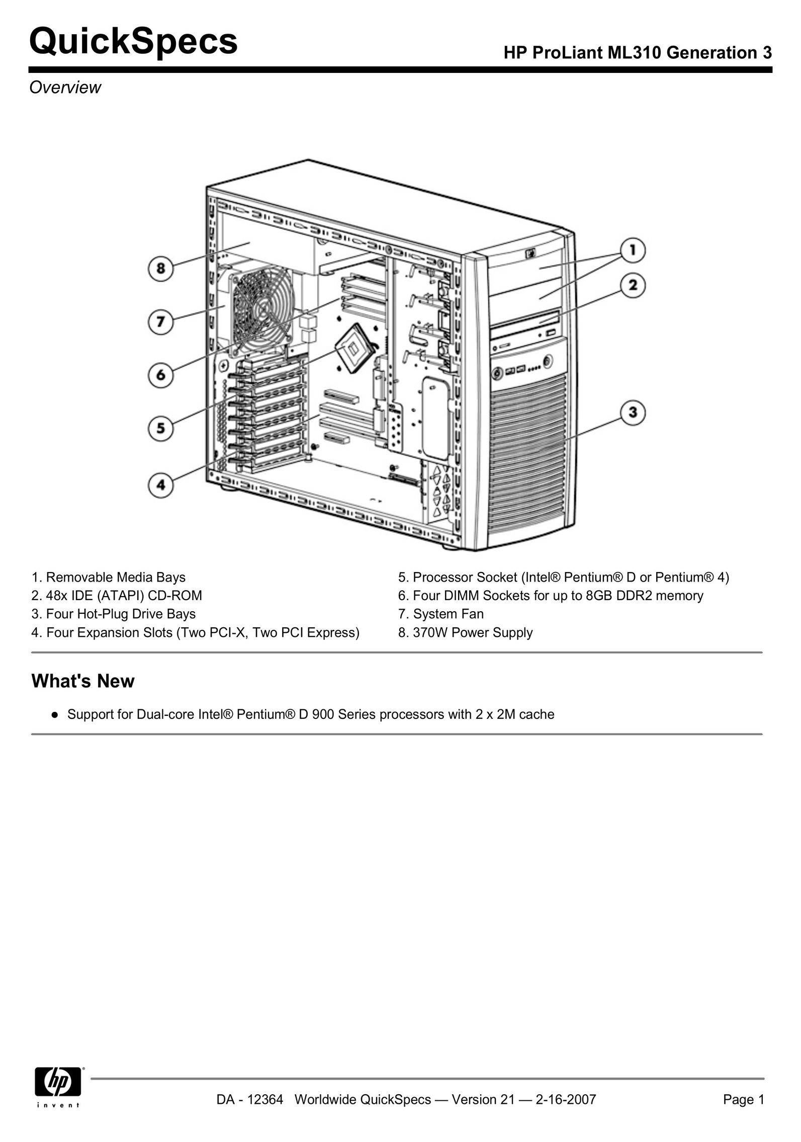 HP (Hewlett-Packard) ML310 Computer Hardware User Manual