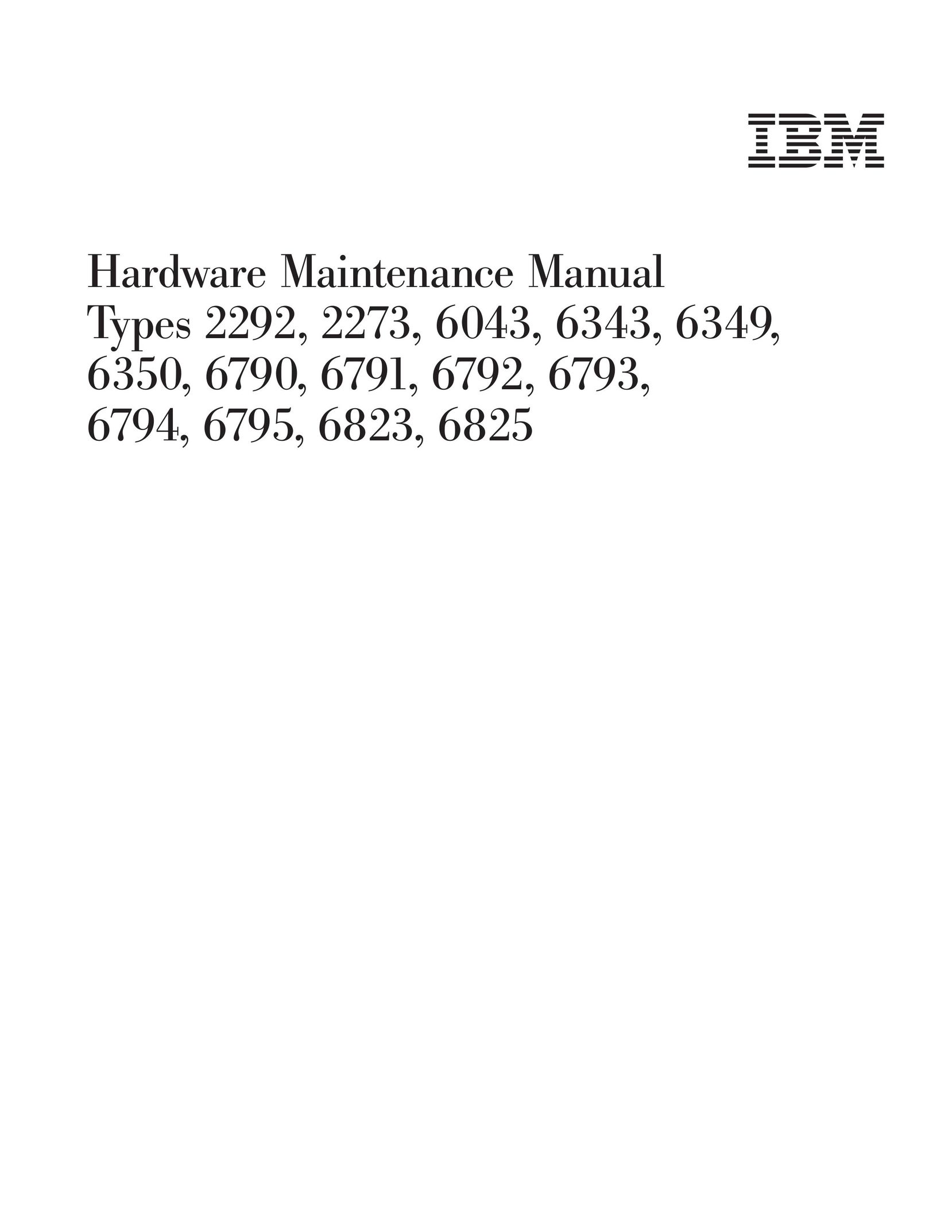 IBM 2292 Computer Hardware User Manual