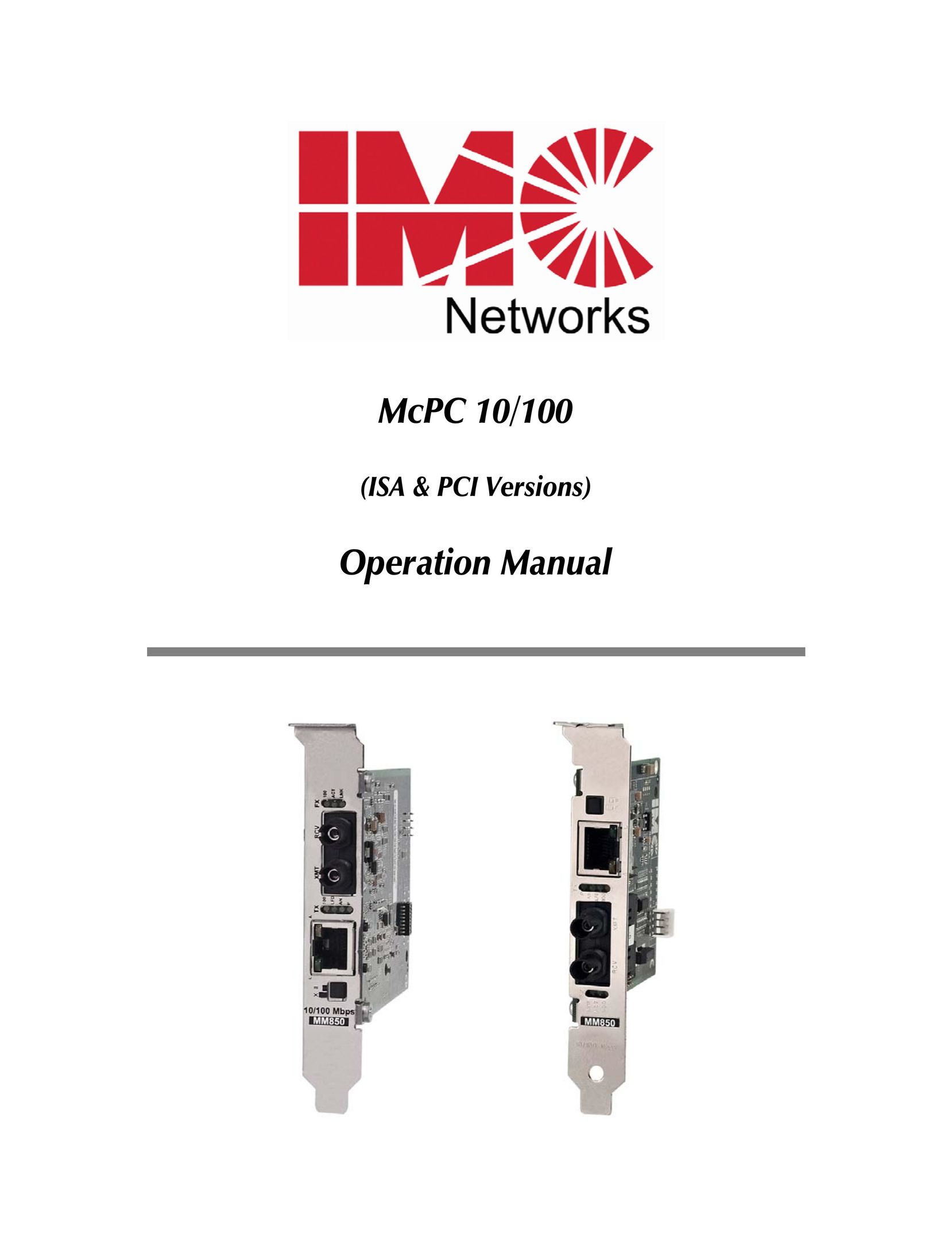 IMC Networks MCPC 10/100 Computer Hardware User Manual