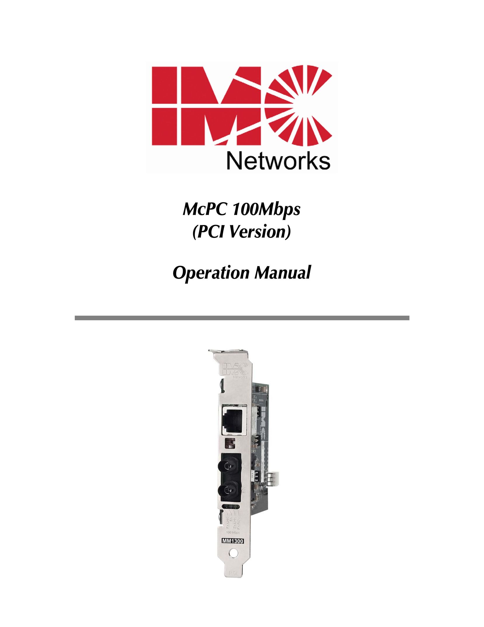 IMC Networks McPC 100 Mbps Computer Hardware User Manual