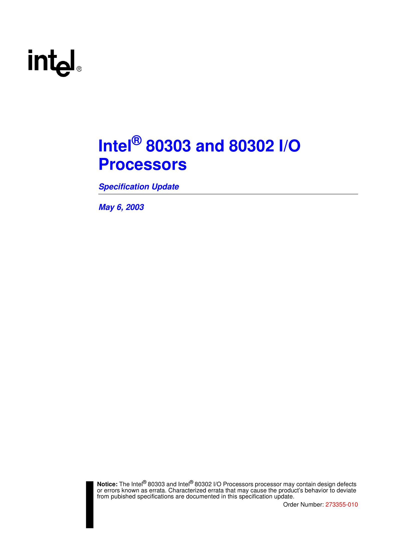 Intel 80302 Computer Hardware User Manual