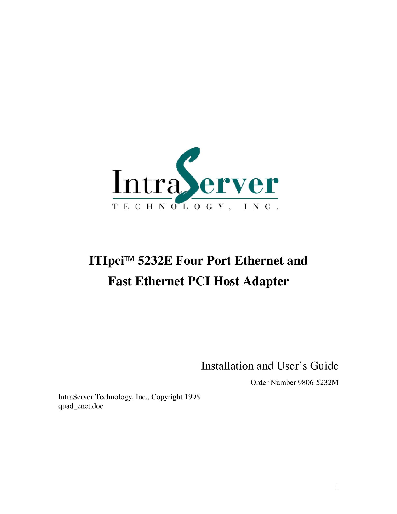 IntraServer Technology 5232E Computer Hardware User Manual