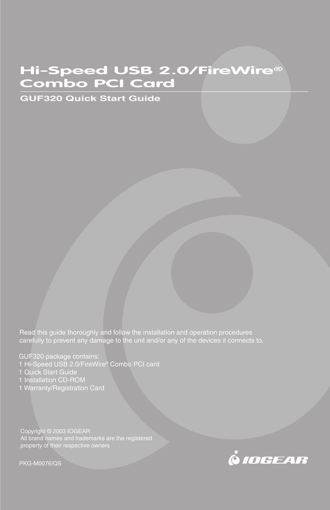 IOGear GUF320 Computer Hardware User Manual