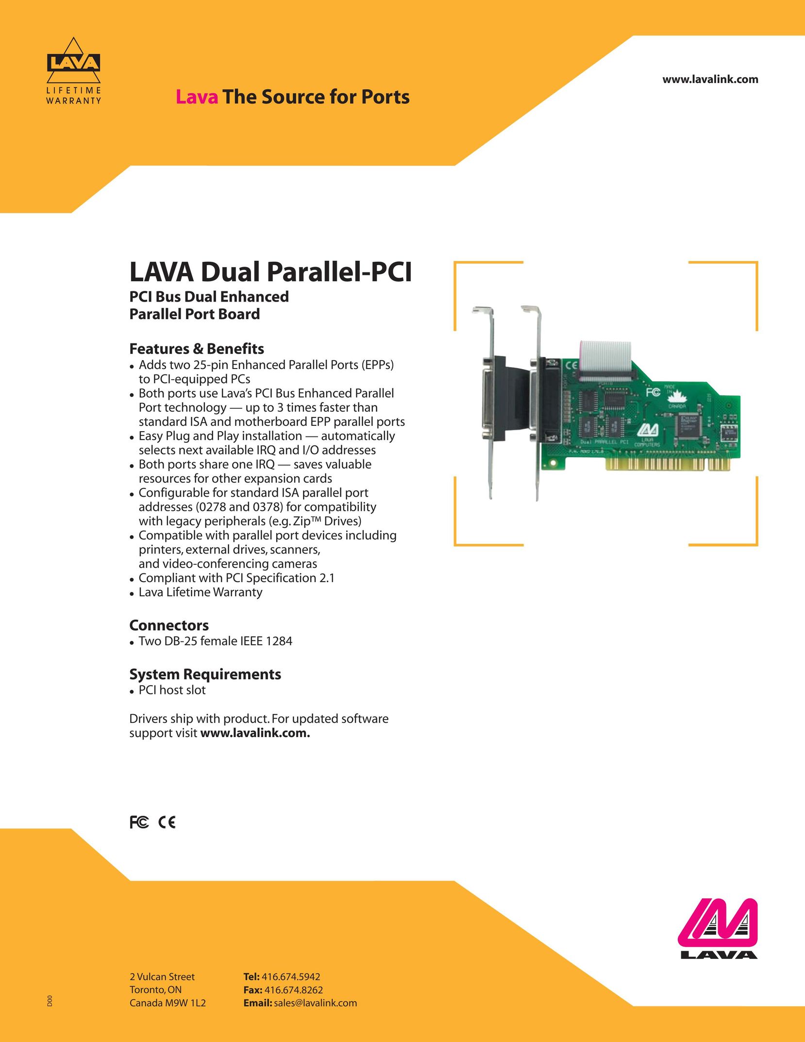 Lava Computer LAVA Dual Parallel-PCI Computer Hardware User Manual
