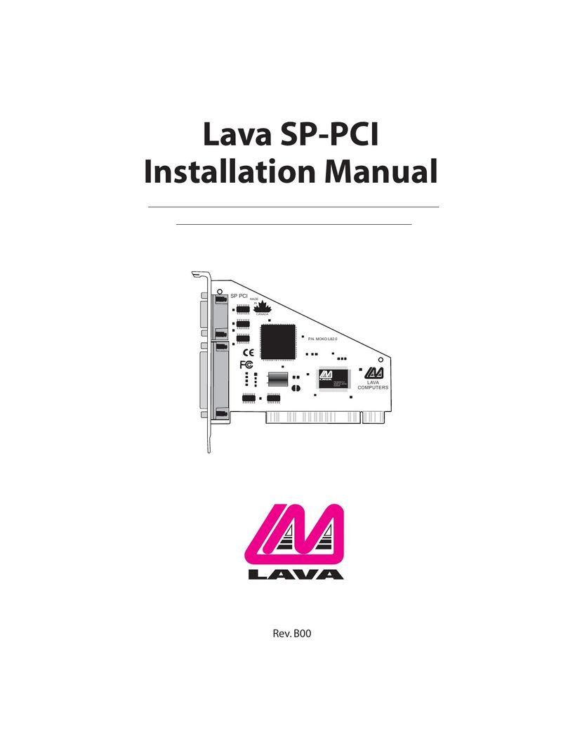 Lava Computer SP-PCI Computer Hardware User Manual