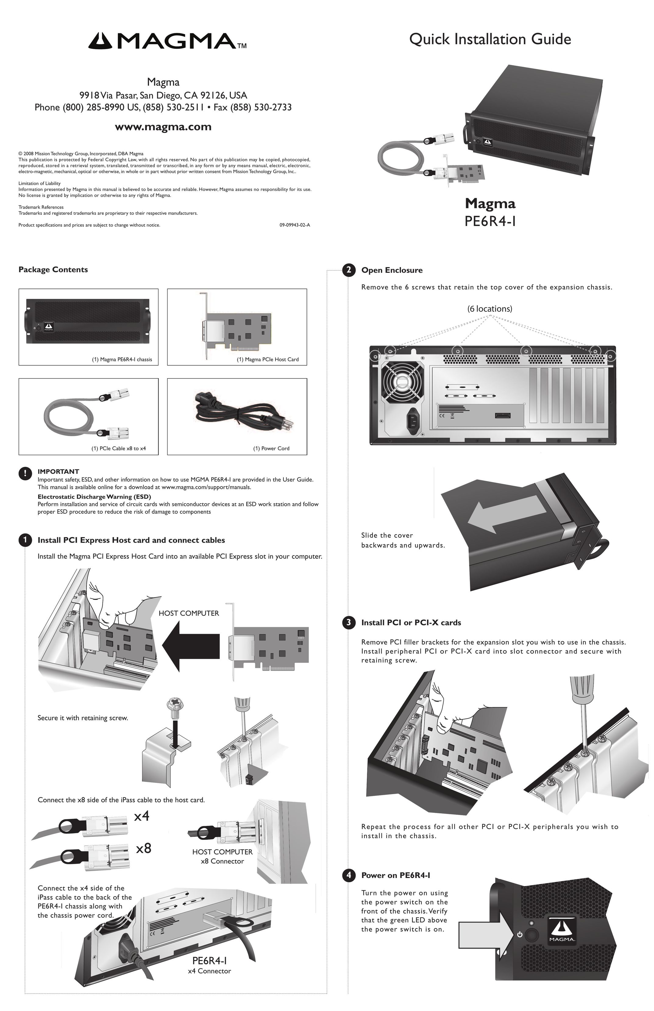 Magma PE6R4-I Computer Hardware User Manual