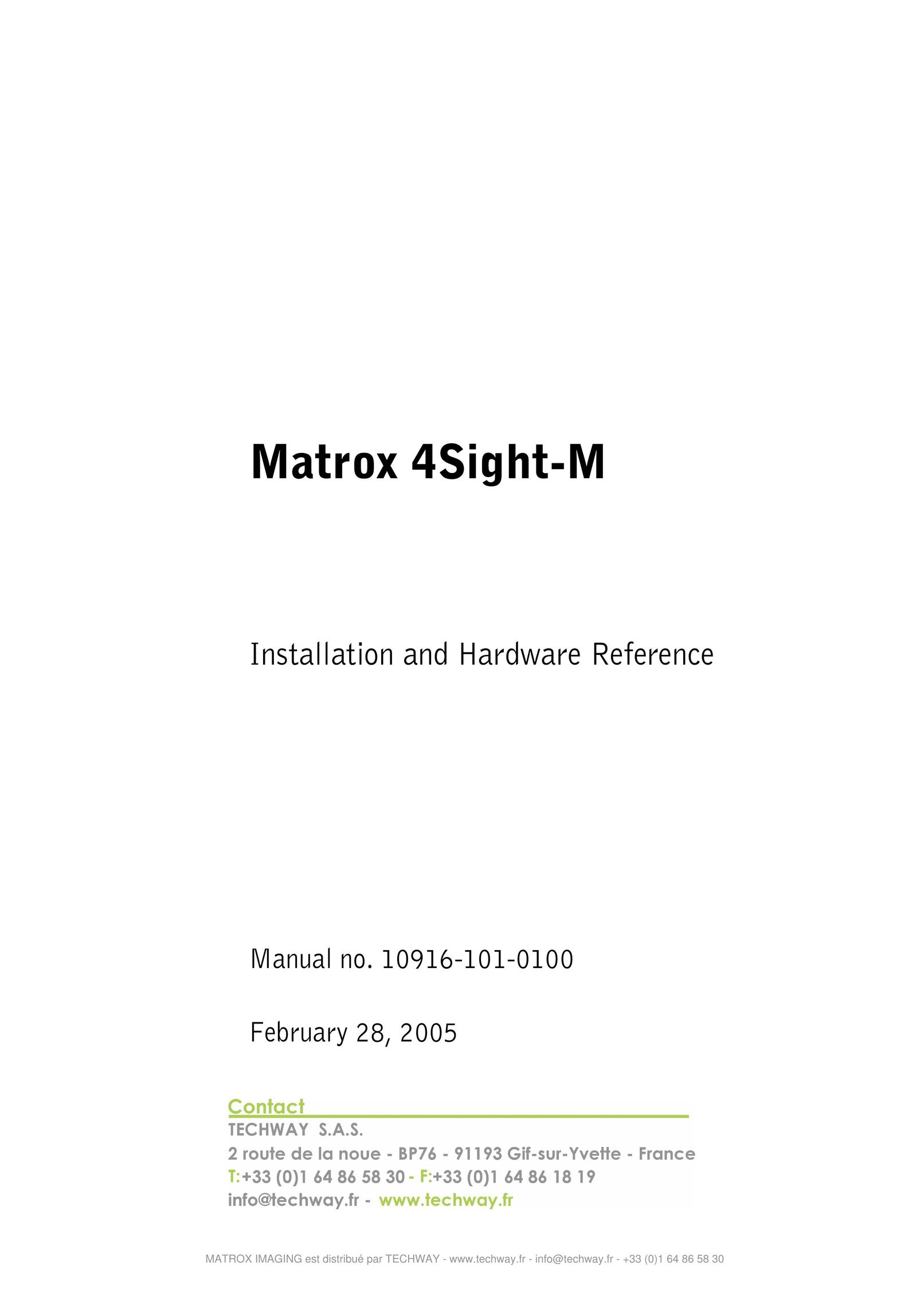 Matrox Electronic Systems 4SIGHT-M Computer Hardware User Manual