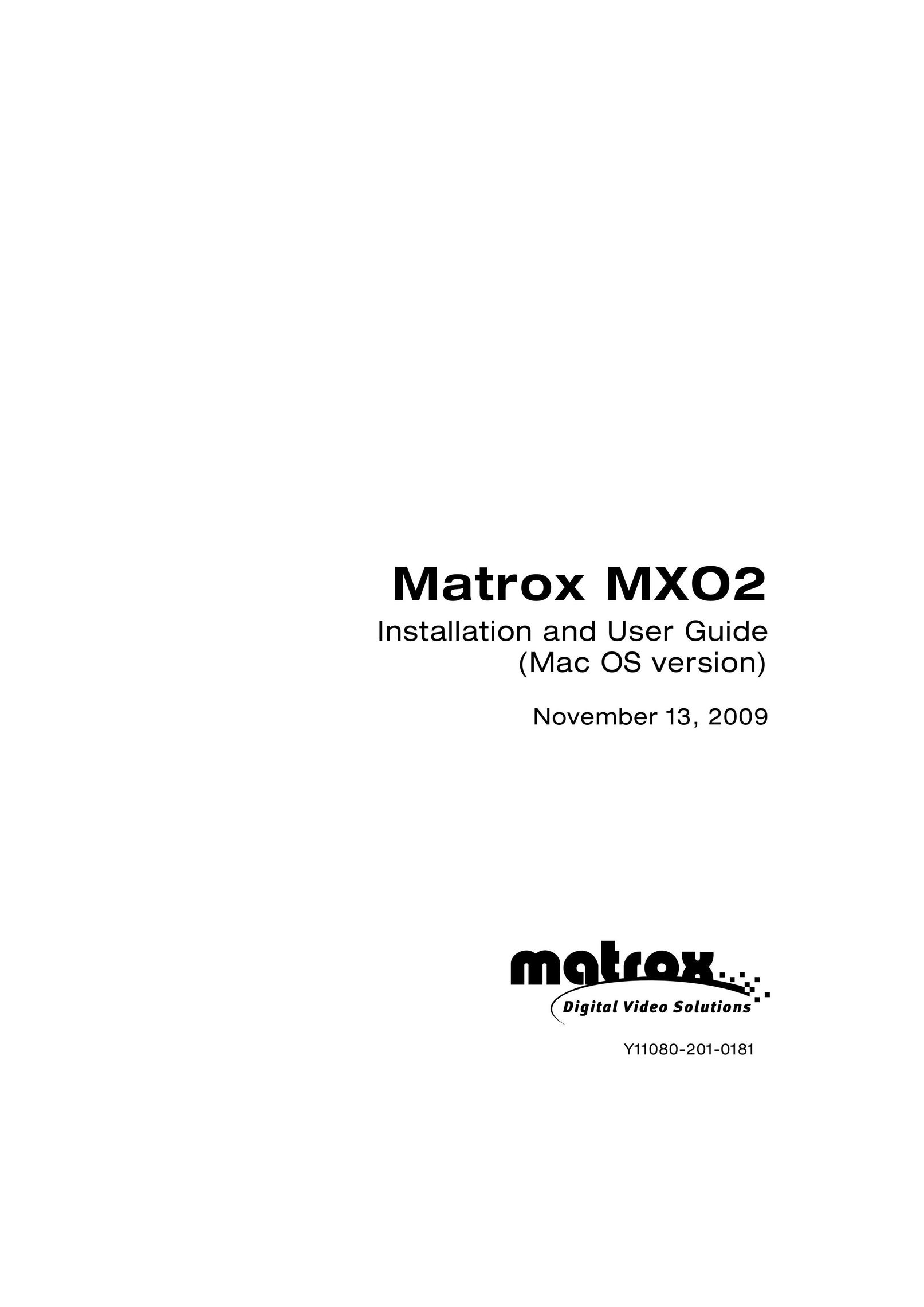 Matrox Electronic Systems MXO2 Computer Hardware User Manual