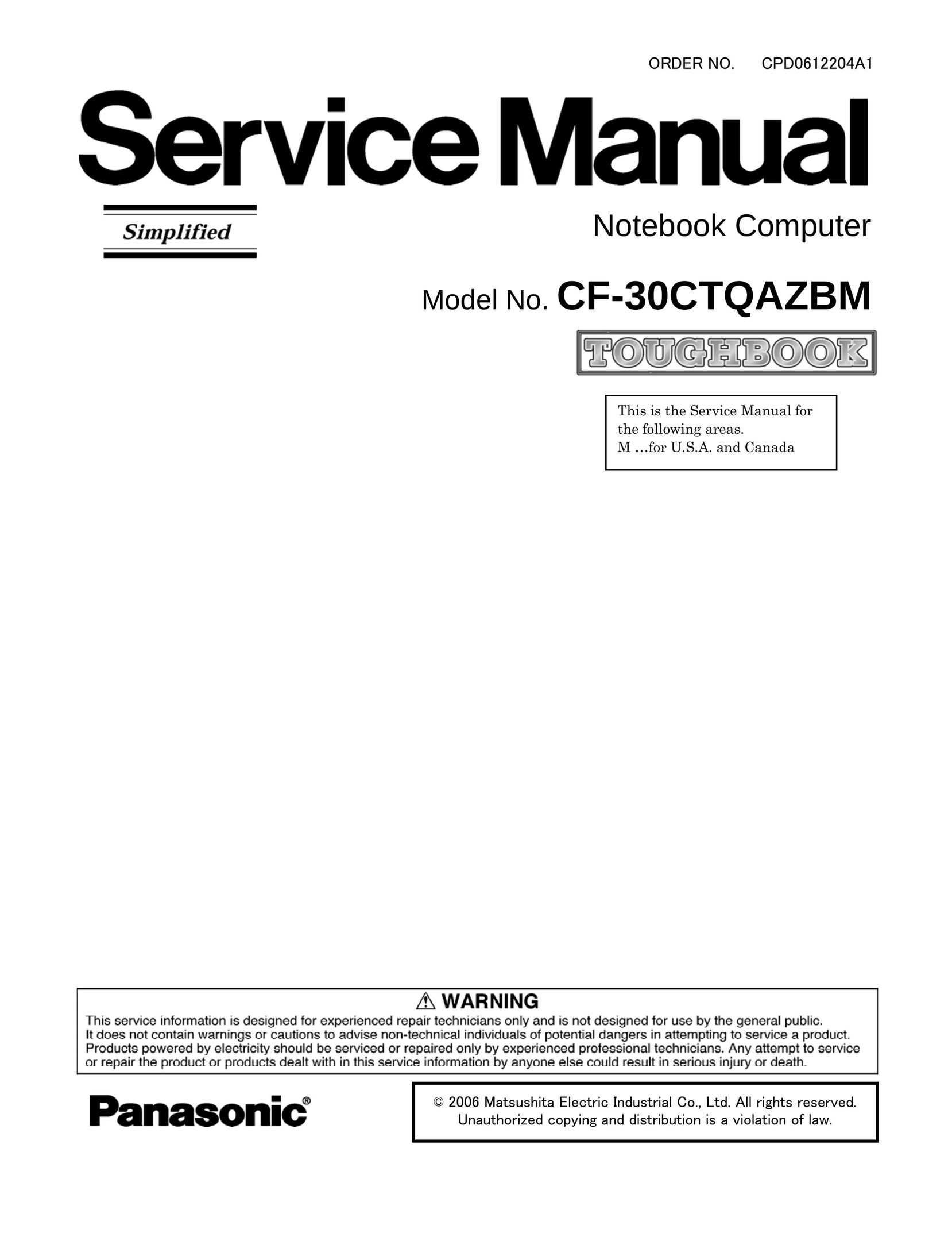 Matsushita CF-30CTQAZBM Computer Hardware User Manual