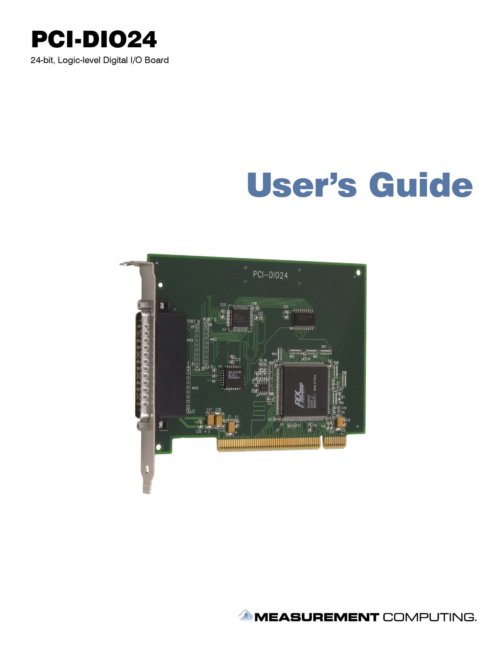 Measurement Specialties PCI-DIO24 Computer Hardware User Manual