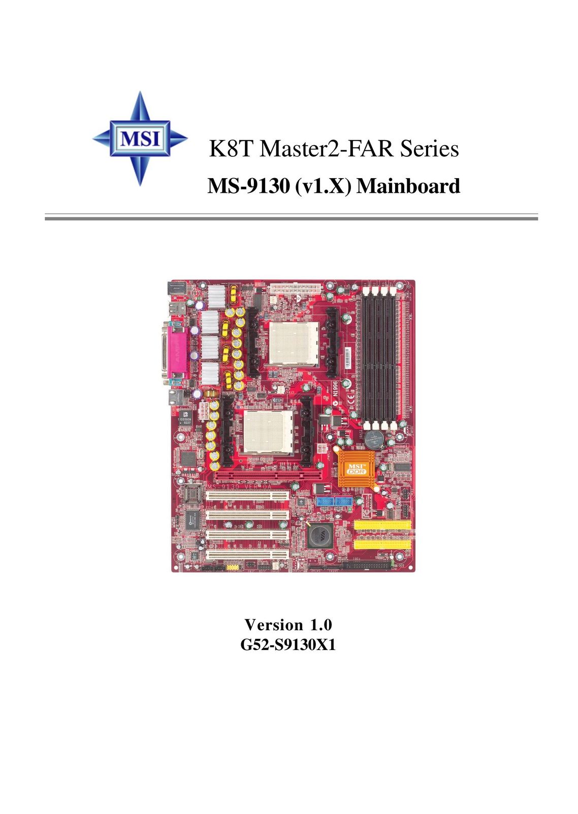 Micro Star  Computer MS- 9130 v1.x Computer Hardware User Manual