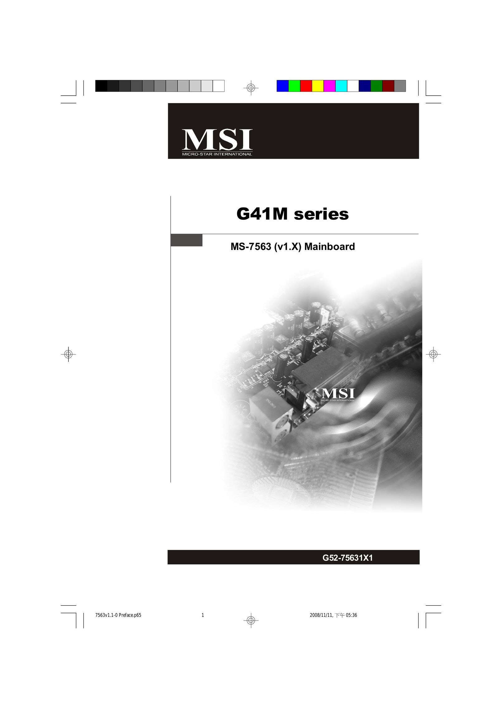 Microstar G41M Computer Hardware User Manual