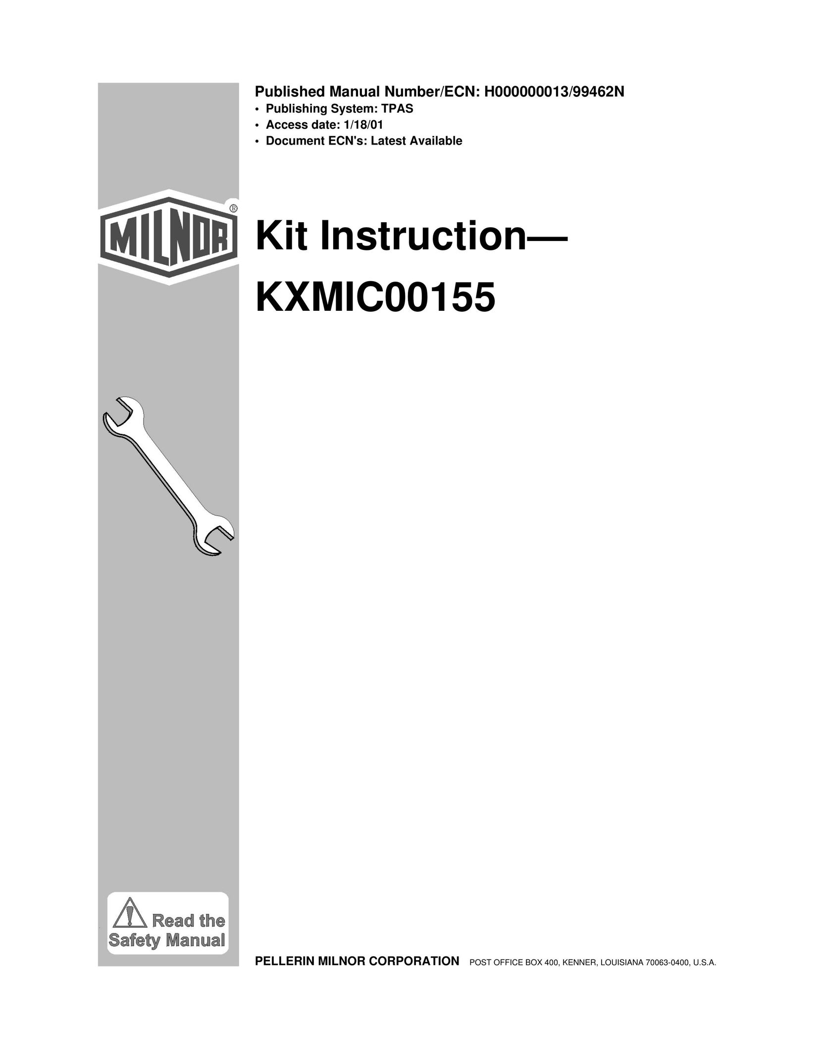 Milnor KXMIC00155 Computer Hardware User Manual
