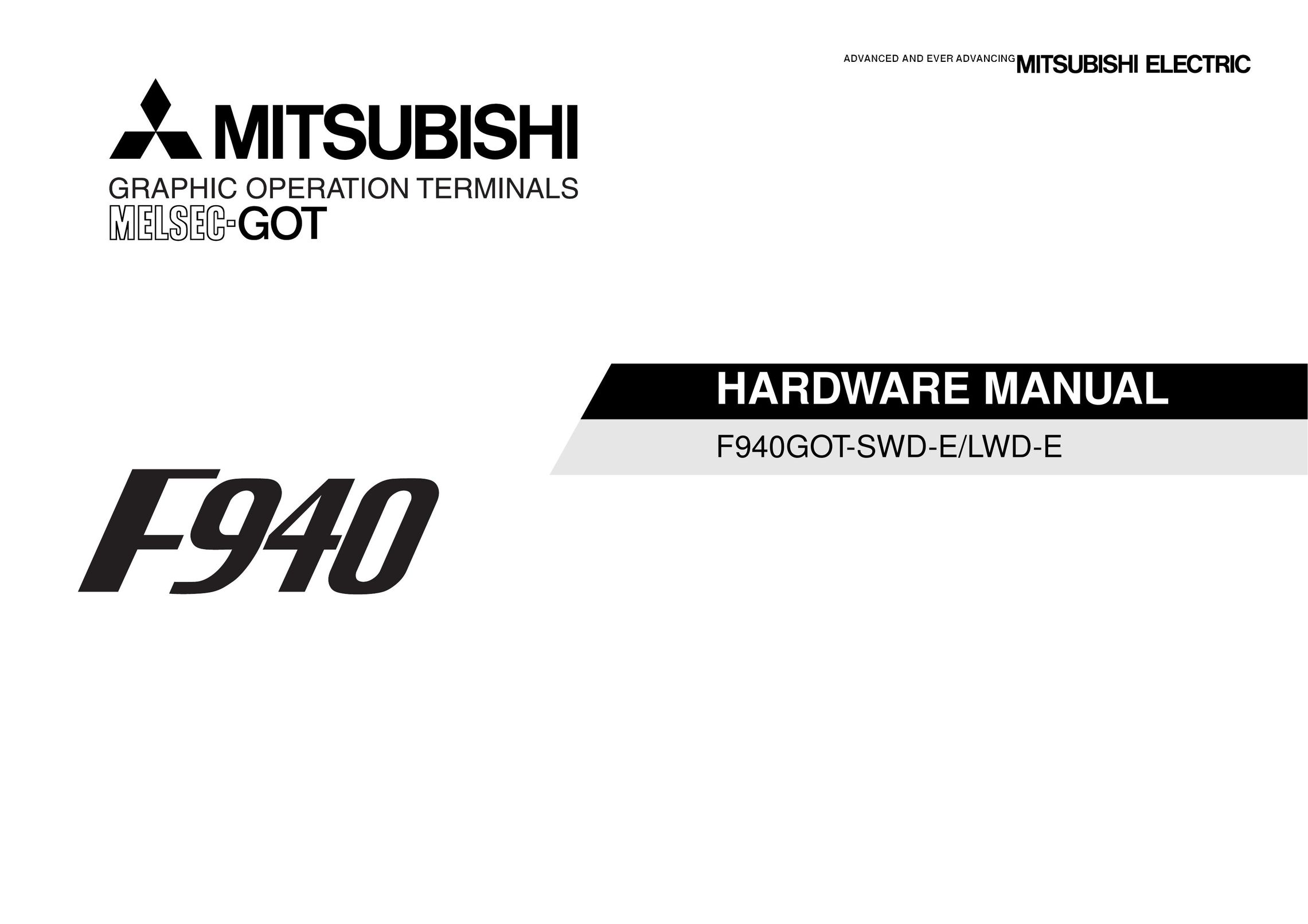Mitsubishi Electronics F940GOT-LWD-E Computer Hardware User Manual