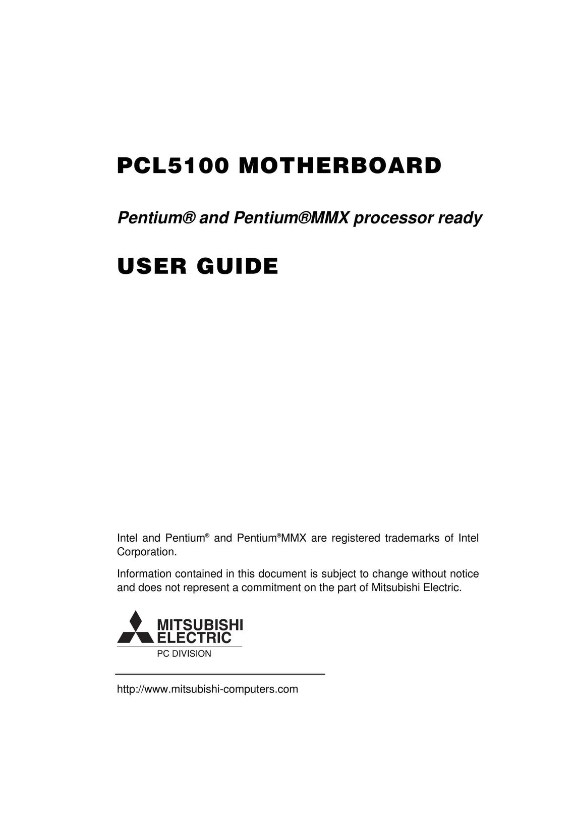 Mitsubishi Electronics PCL5100 Computer Hardware User Manual