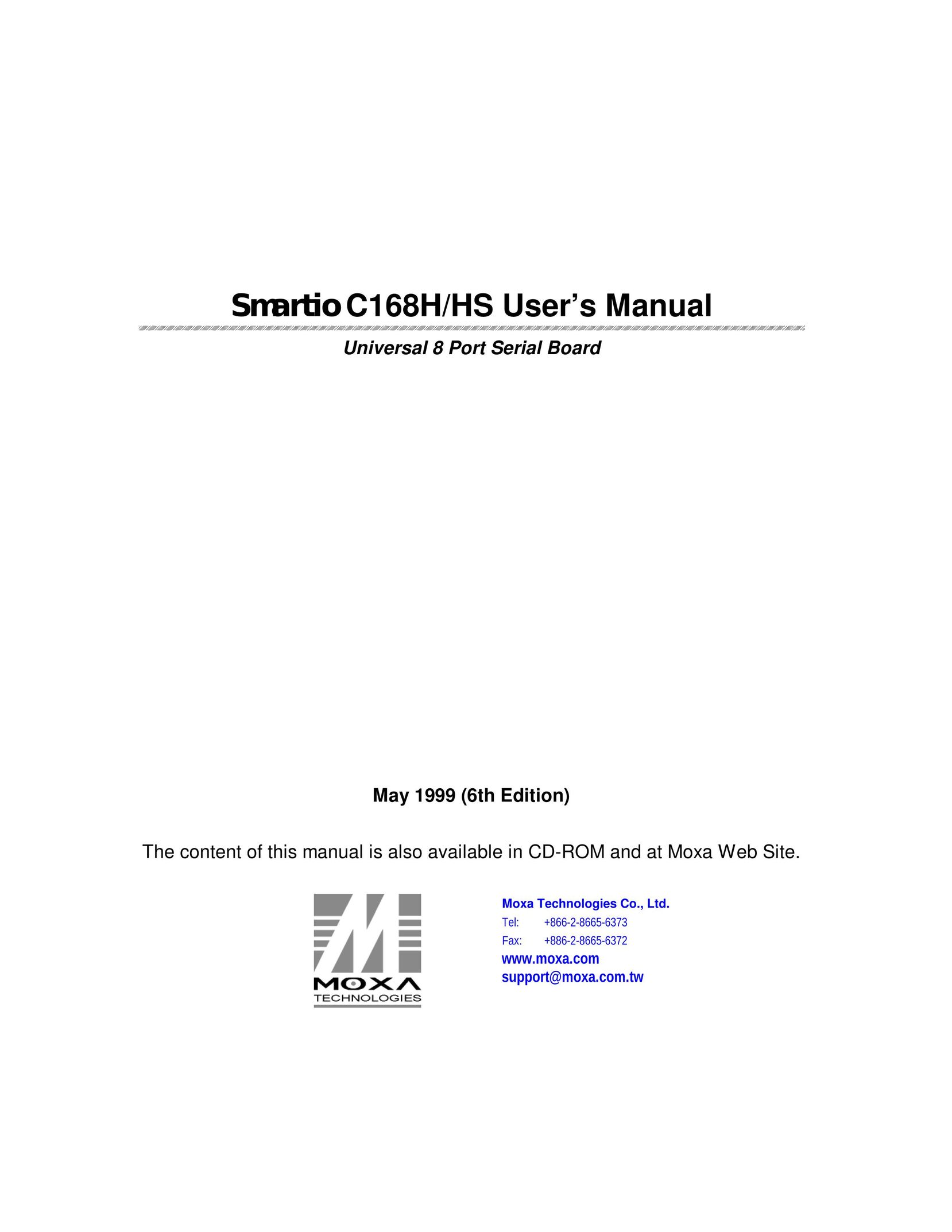 Moxa Technologies C168HS Computer Hardware User Manual