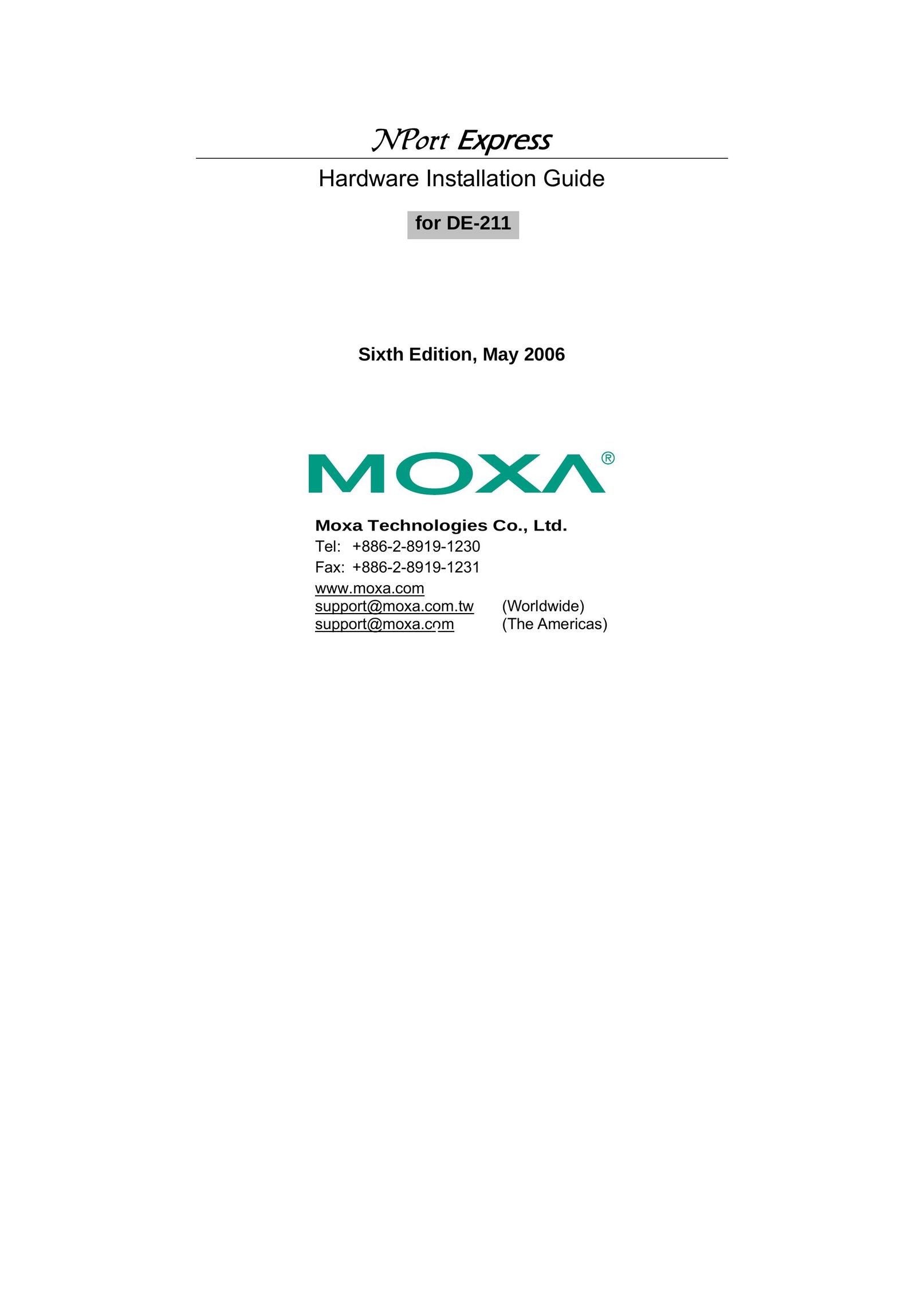 Moxa Technologies DE-211 Computer Hardware User Manual
