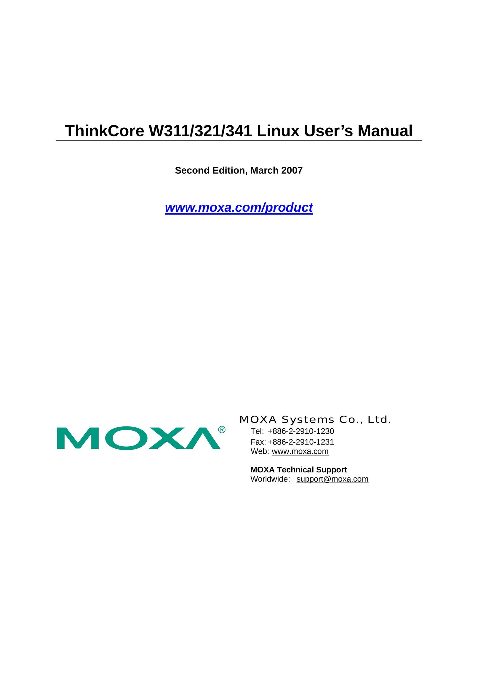 Moxa Technologies W341 Computer Hardware User Manual