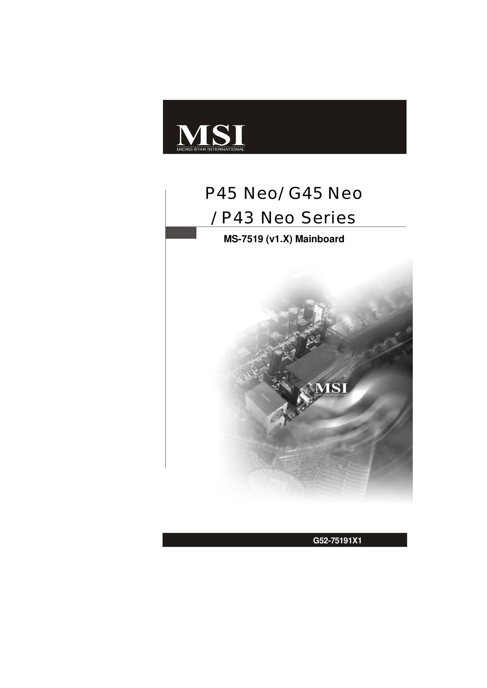 MSi P43 Computer Hardware User Manual