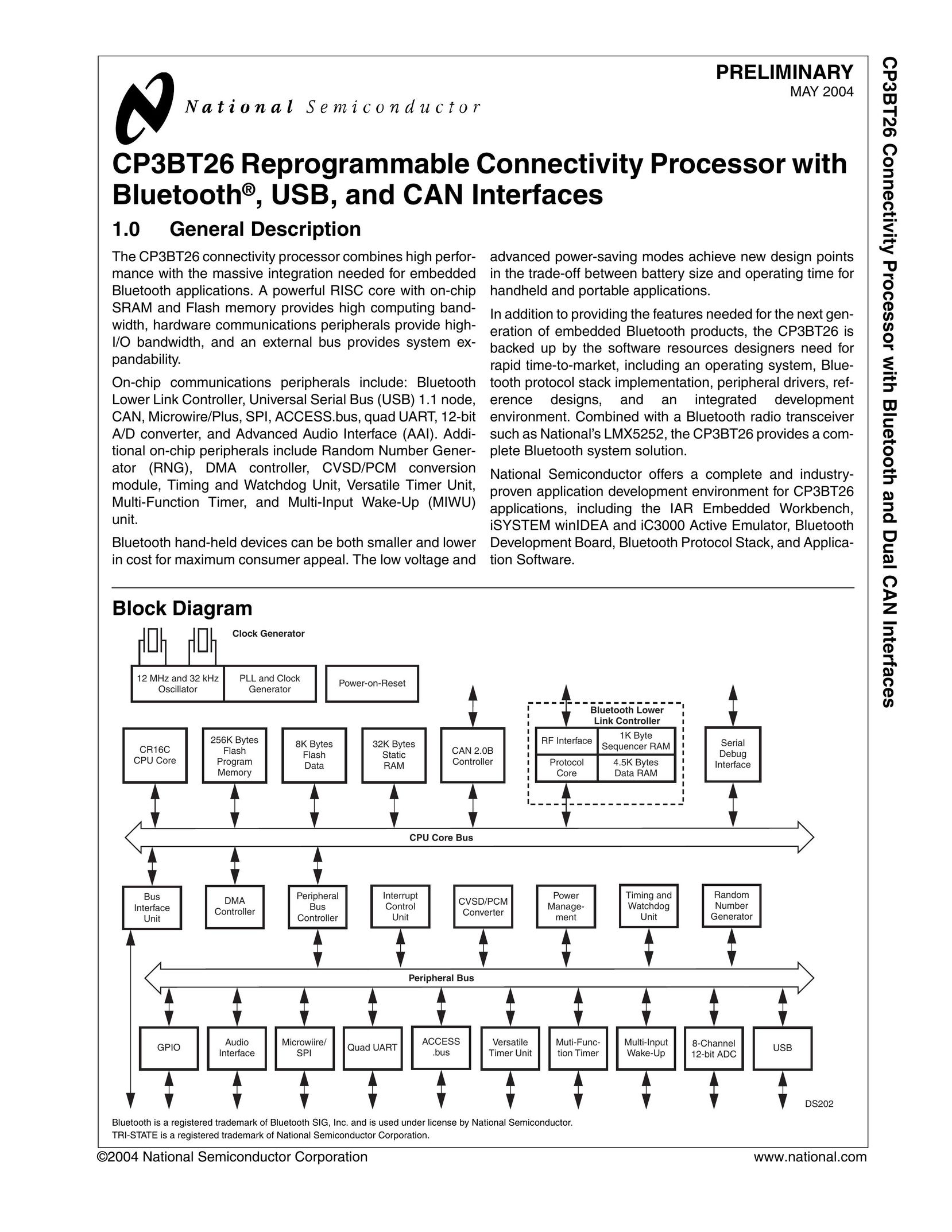 National CP3BT26 Computer Hardware User Manual