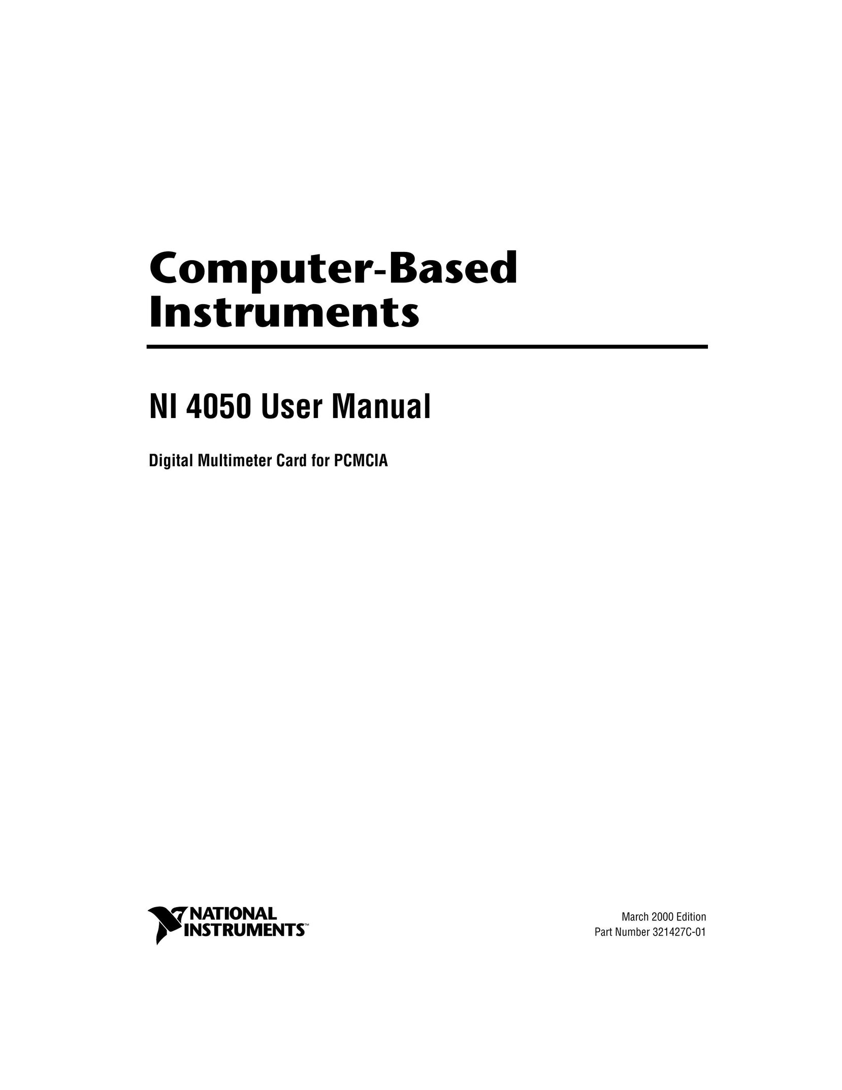 National Instruments NI 4050 Computer Hardware User Manual