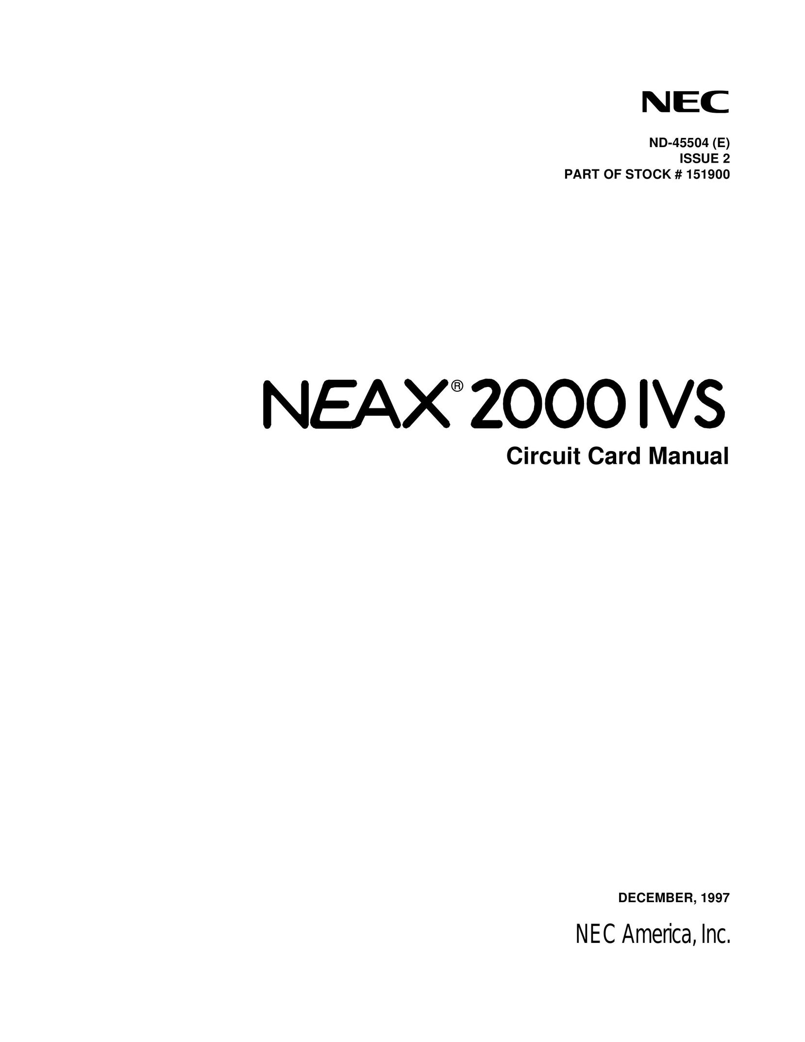NEC 2000 IVS Computer Hardware User Manual