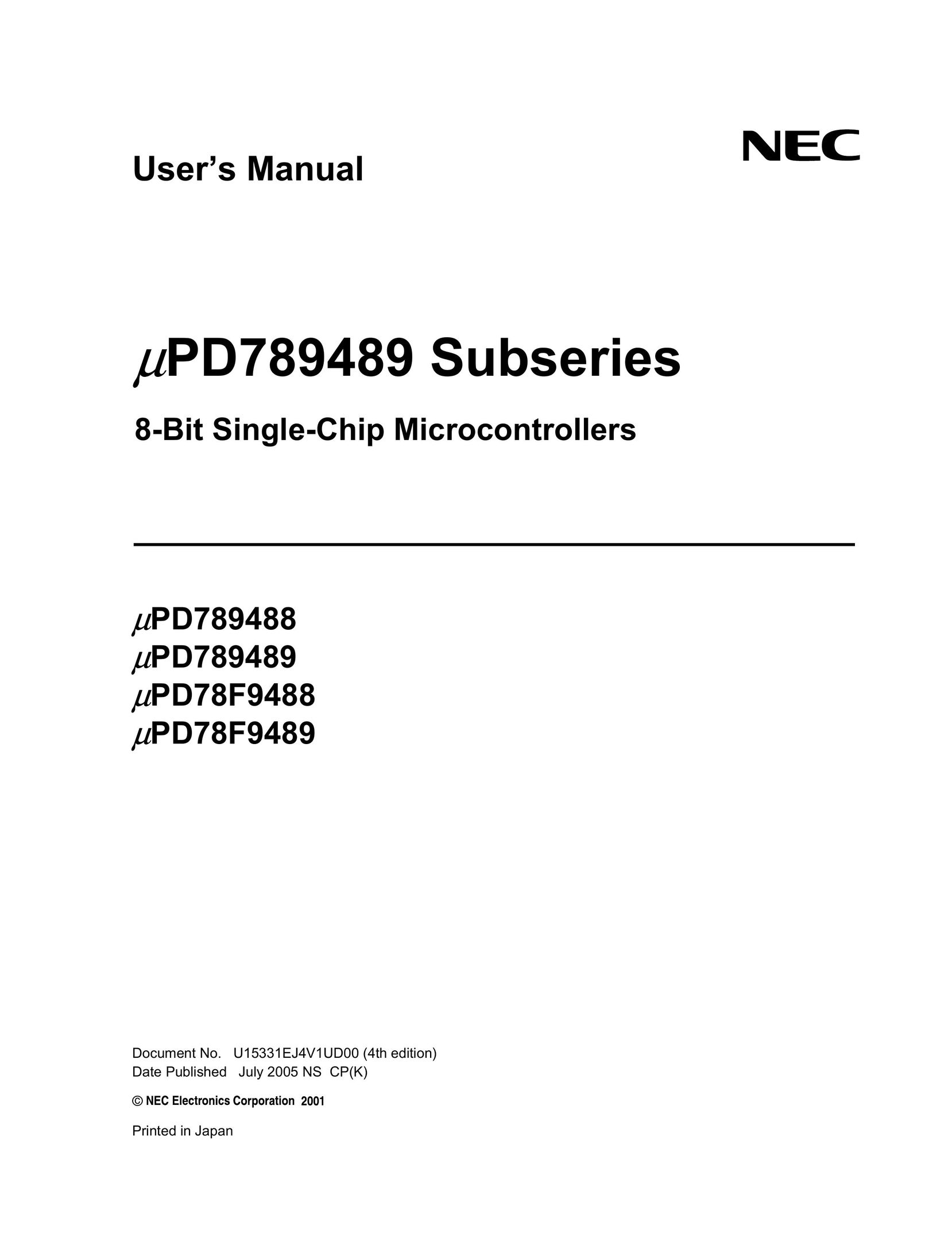 NEC PD789489 Computer Hardware User Manual