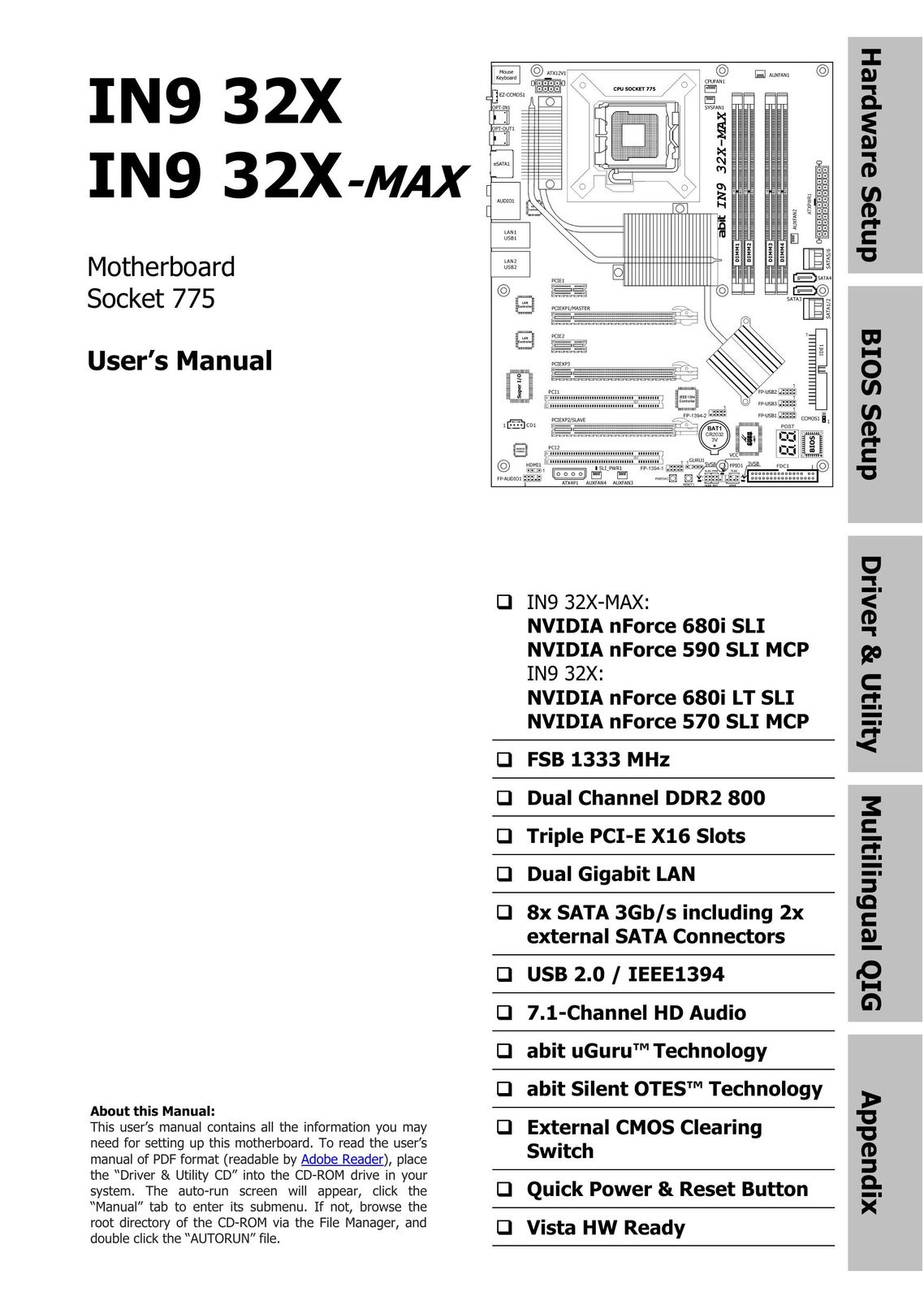 Nvidia IN9 32X-MAX Computer Hardware User Manual