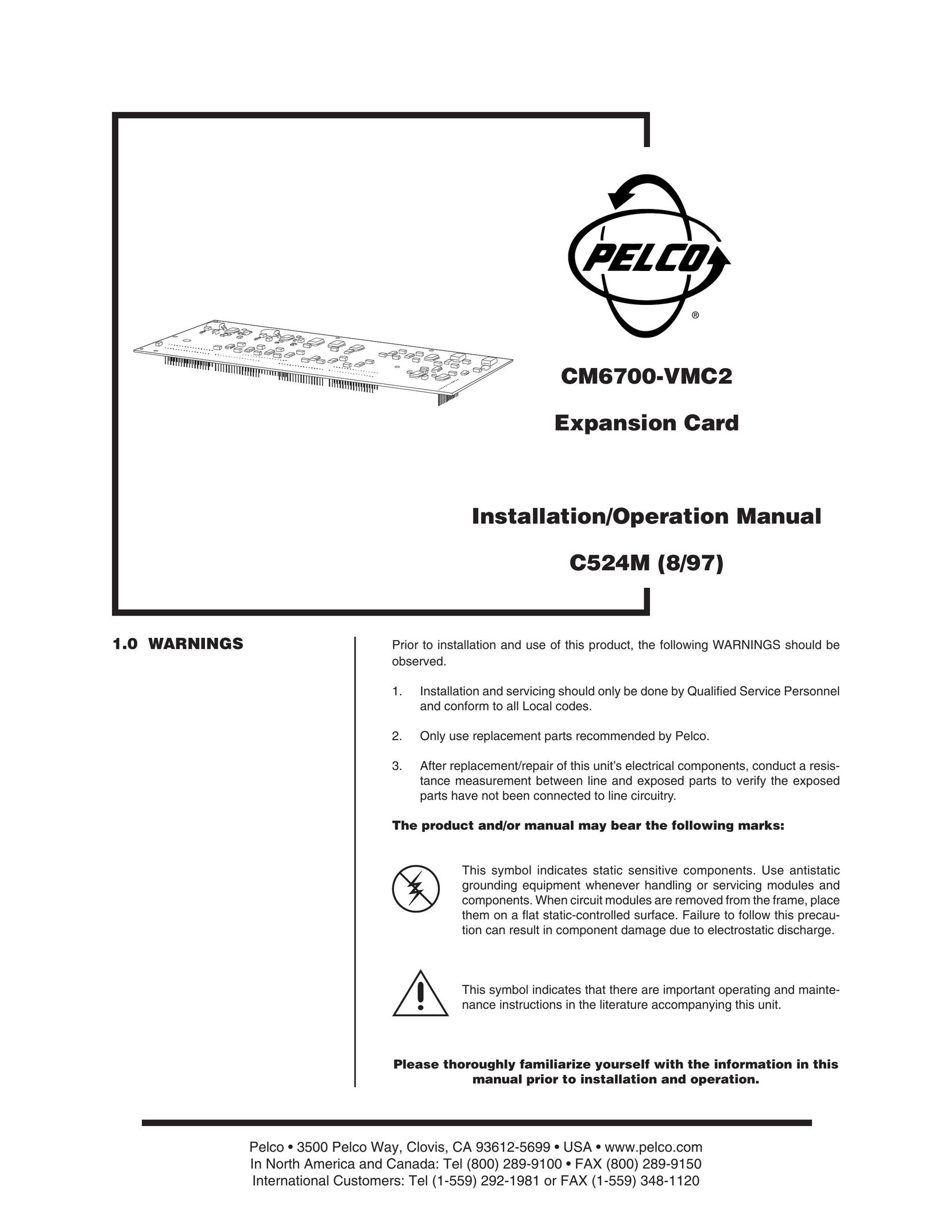 Pelco CM6700-VMC2-X Computer Hardware User Manual