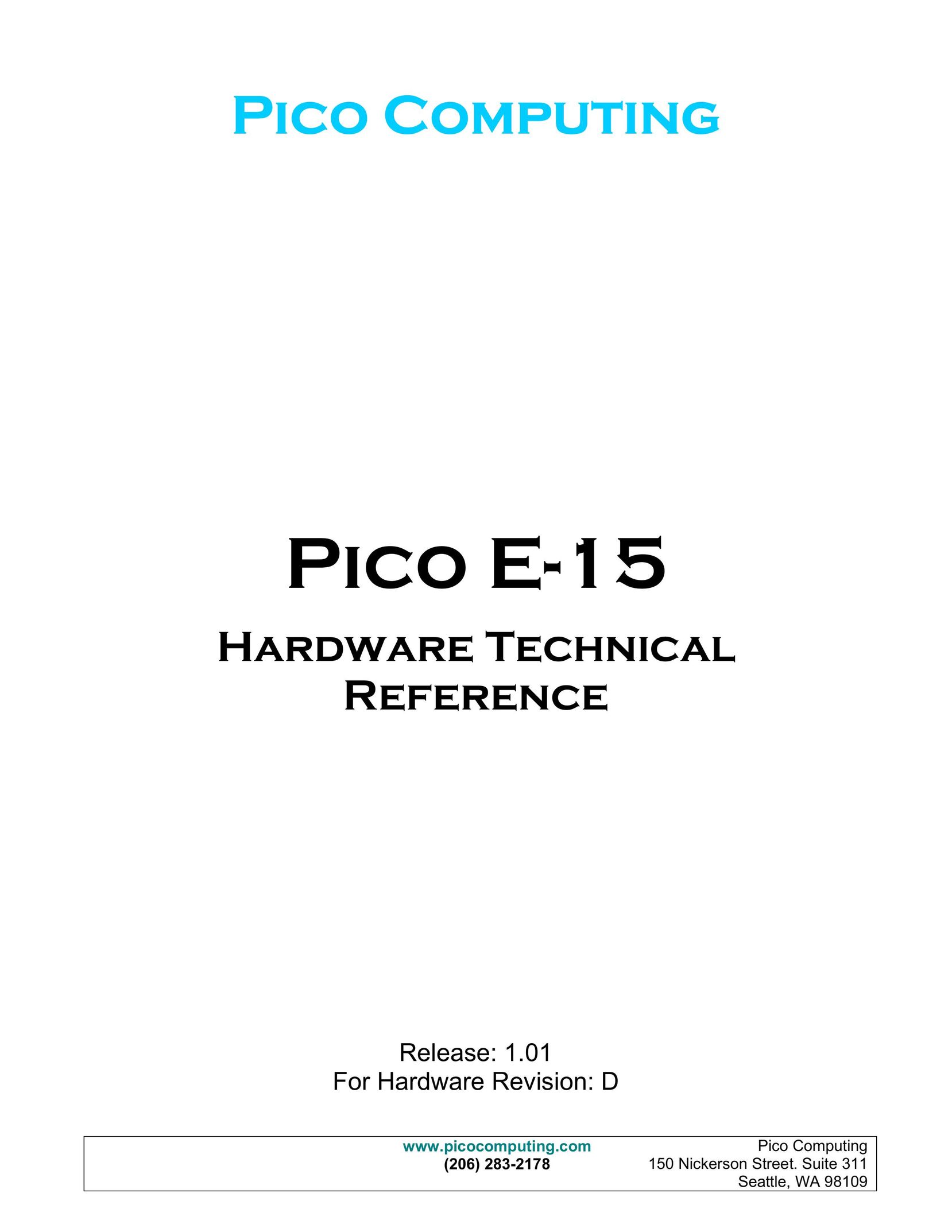 Pico Communications E-15 Computer Hardware User Manual