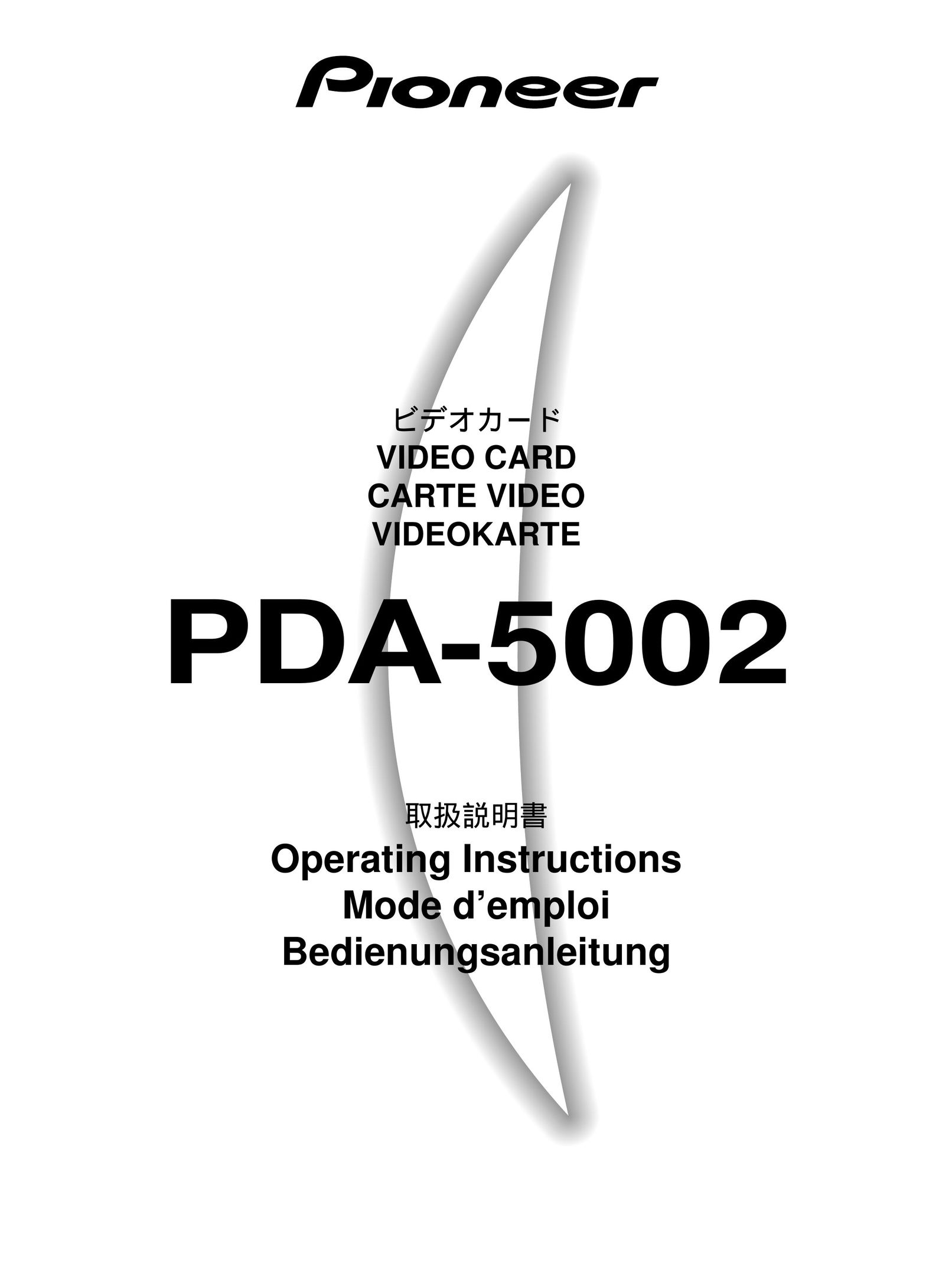 Pioneer PDA-5002 Computer Hardware User Manual
